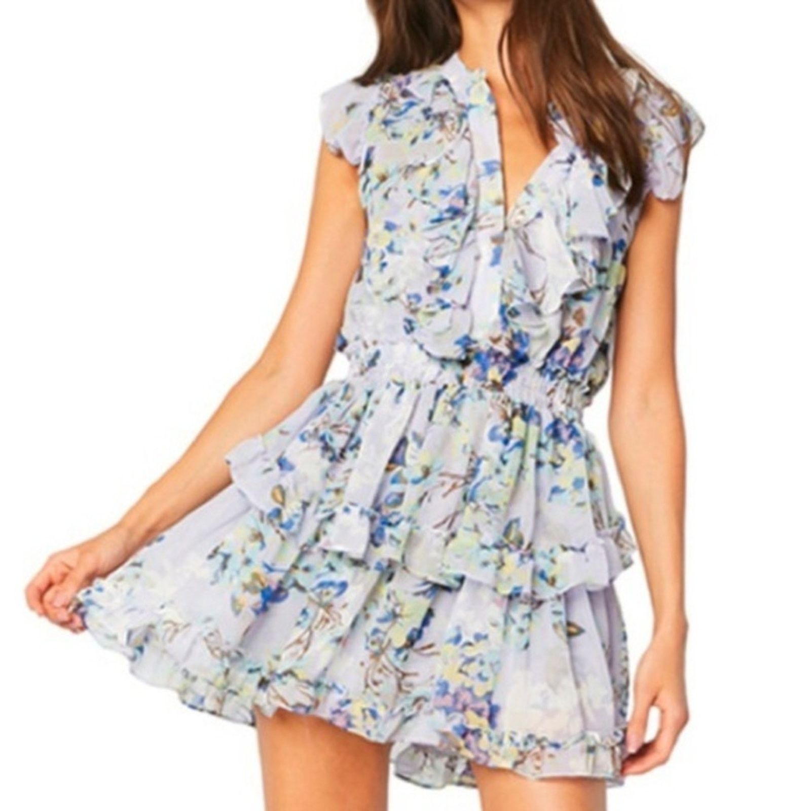 MISA Los Angeles New! $336 Misa Los Angeles Blue Floral Alona Dress XS NWT Size XS / US 0-2 / IT 36-38 - 9 Thumbnail