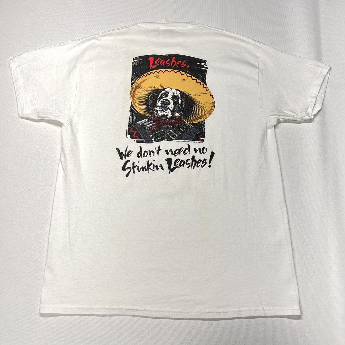 Big Dogs × Vintage VTG Big Dogs Tee Shirt Bandido Stinkin Leashes Cartoon 90s Size US L / EU 52-54 / 3 - 1 Thumbnail