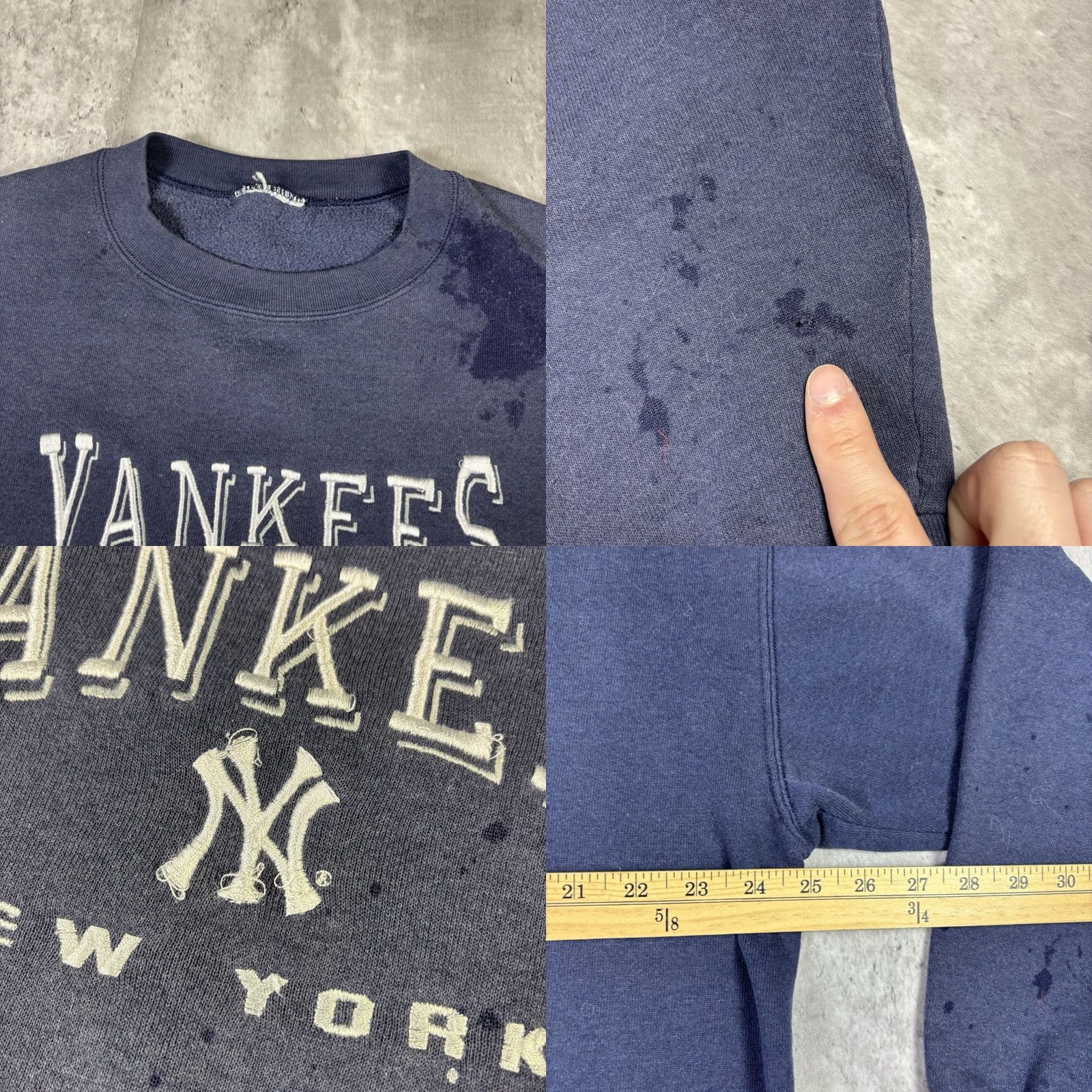 Lee VINTAGE New York Yankees Sweatshirt Embroidered Logo Crewneck L Blue 90s Sports MLB Mens Size US L / EU 52-54 / 3 - 8 Thumbnail