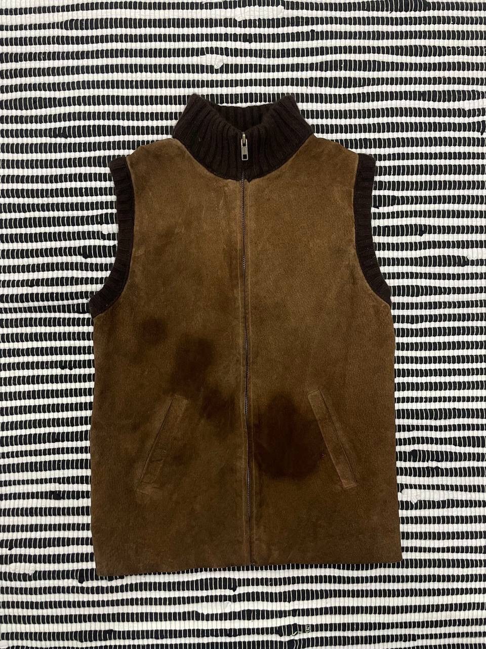 Japanese Brand × Ralph Lauren × Vintage Vintage Ralph Lauren Leather Wool Vest Y2K Size US S / EU 44-46 / 1 - 1 Thumbnail