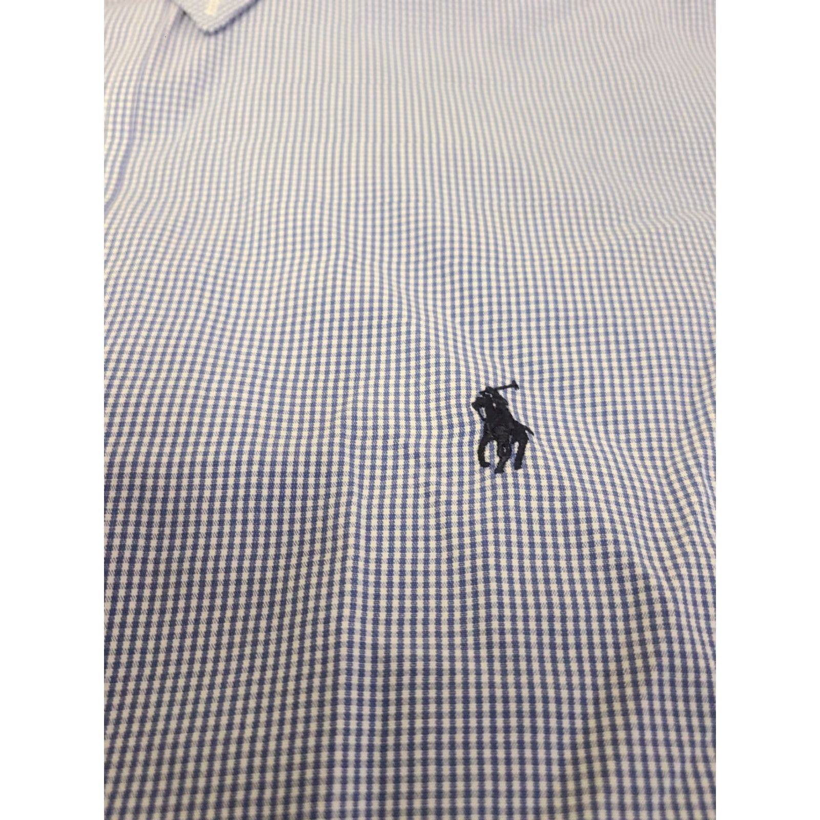 Polo Ralph Lauren Polo Ralph Lauren Shirt Men's Blue Squares L Long Sleeve Button-Down Collar Knit Cotton Embroidered Logo Classic Geometric All Seasons Size US L / EU 52-54 / 3 - 4 Thumbnail
