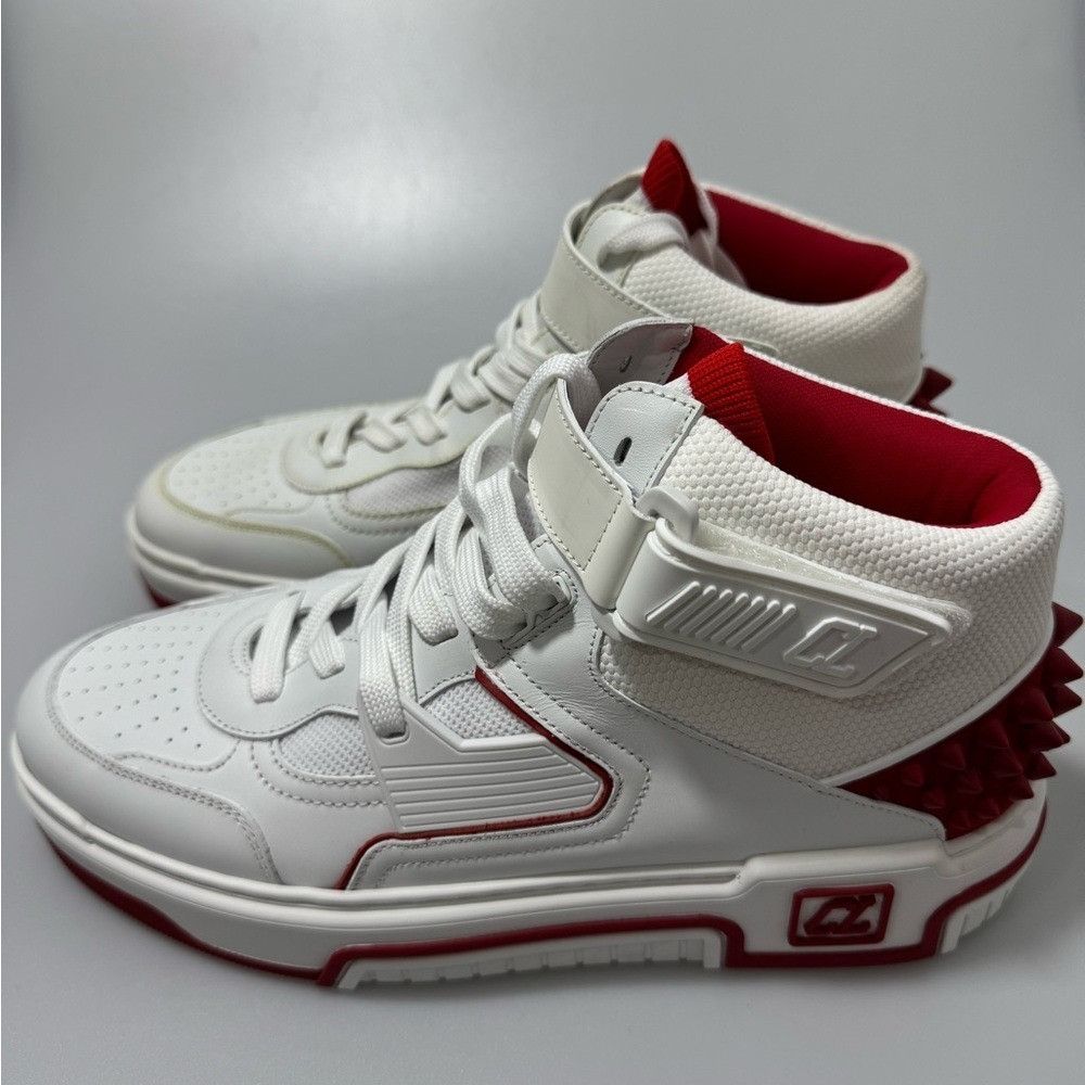 Christian Louboutin Christian Louboutin Astroloubi Mid-Top Sneakers White Red Size US 11 / EU 44 - 2 Thumbnail