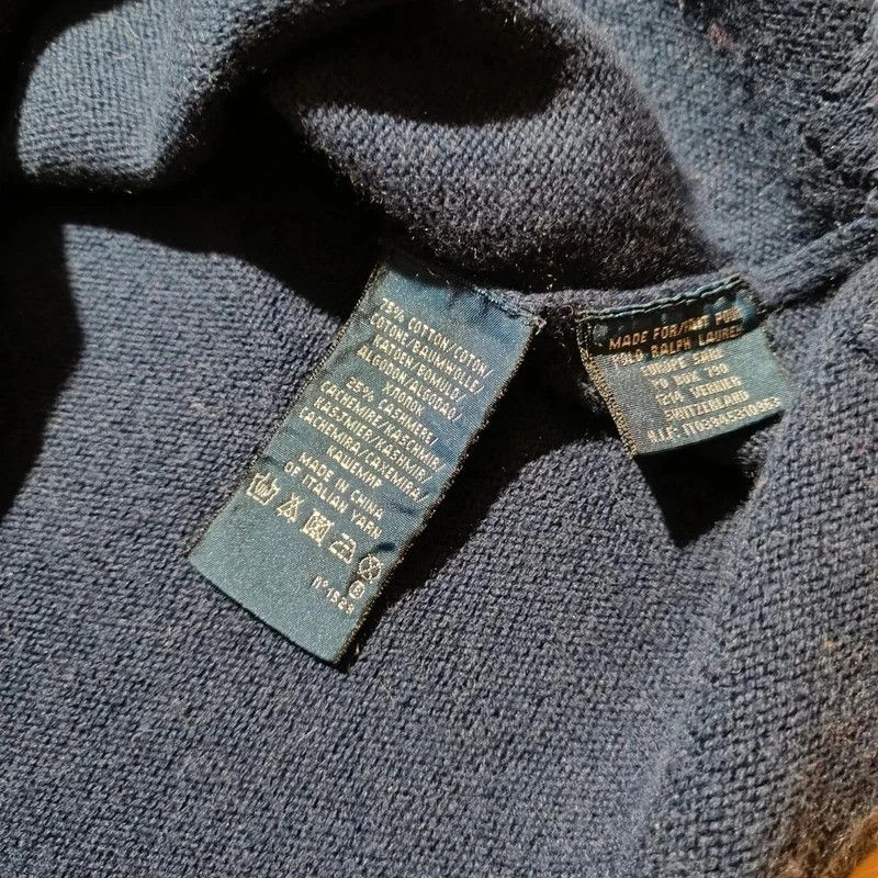 Ralph Lauren Ralph Lauren Blue Cashmere Blend Polo Shirt M Big Logo Size US M / EU 48-50 / 2 - 16 Thumbnail