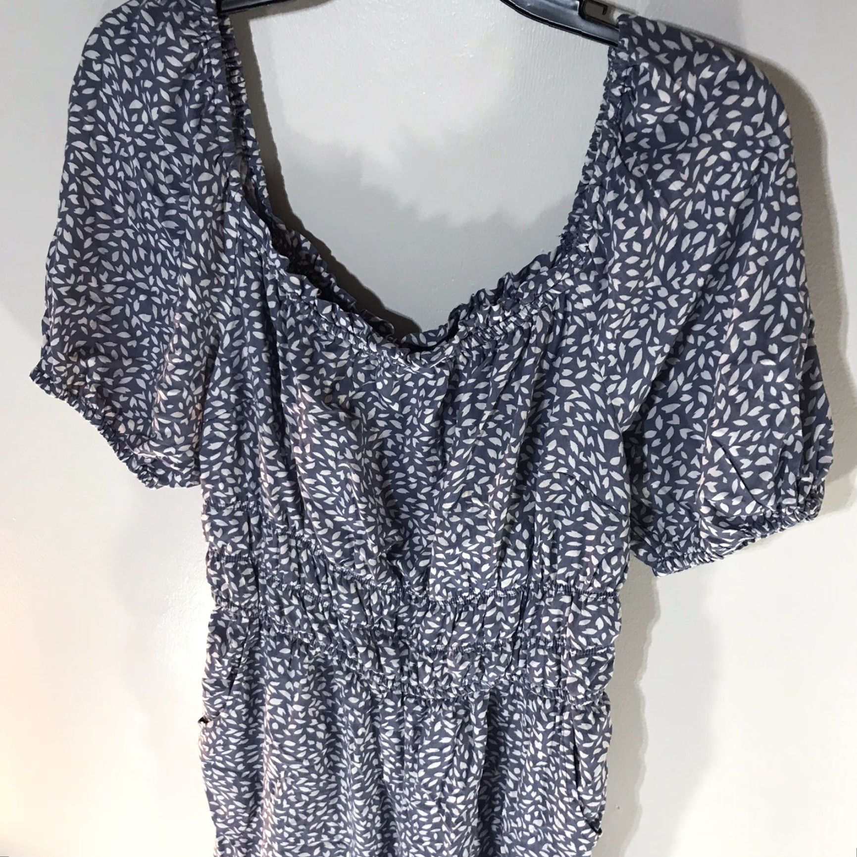 Vintage SINCERELY JULES Scoop Neck Ruffle Romper Womens Size M Blu/Wht Comfort Casual Size 32" / US 10 / IT 46 - 2 Thumbnail