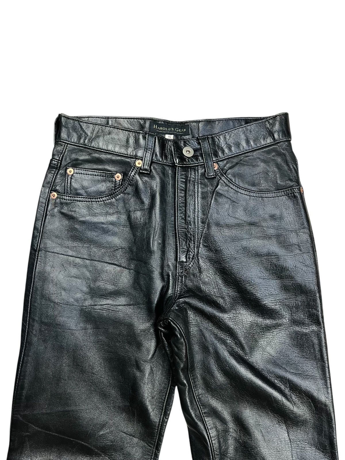 Japanese Brand 1990s Harolds Gear - Flared Leather Pants Size US 29 - 4 Thumbnail