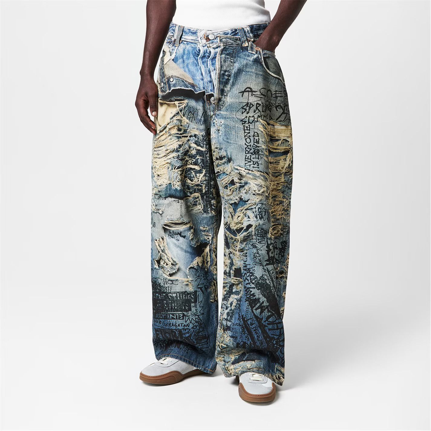 Acne Studios o1g2r1mq0825 Scribble Jeans in Multicolor Size US 32 / EU 48 - 3 Thumbnail