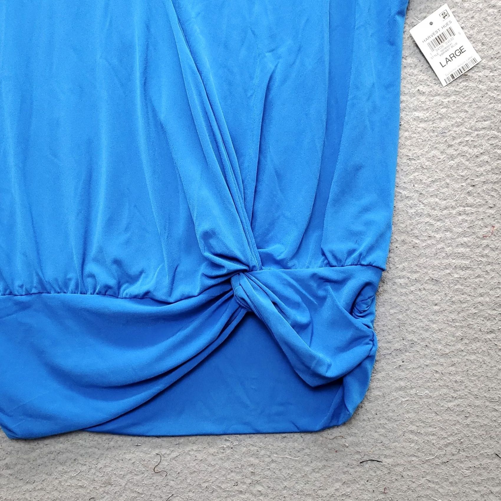 Vintage INC International Concepts Blouse Womens L Blue Knot-Hem Faux-Wrap Shirt 100160041 Size L / US 10 / IT 46 - 8 Thumbnail