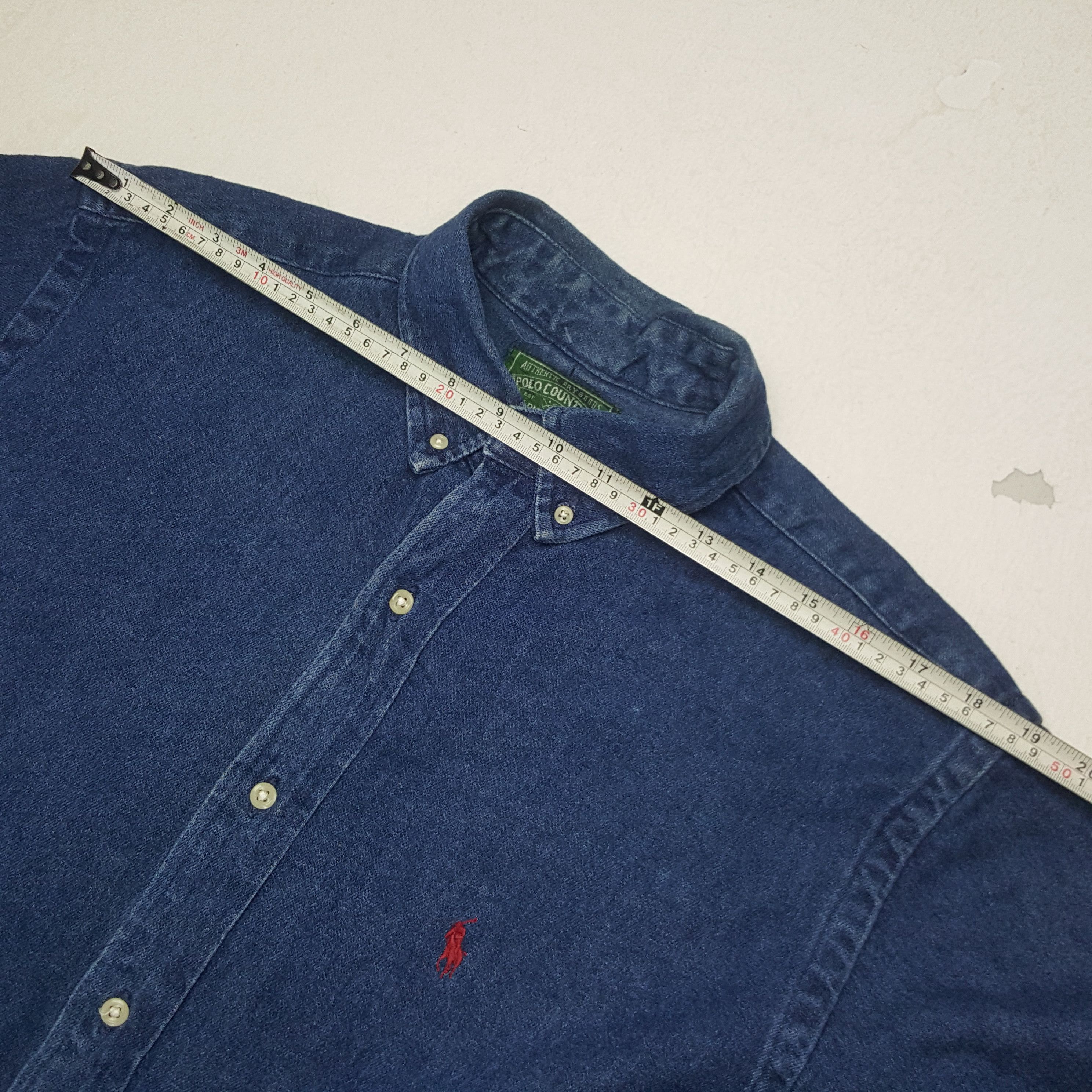 Polo Ralph Lauren Vintage Polo Ralph Lauren Denim Shirt Button Up C267N63 Size US XL / EU 56 / 4 - 5 Thumbnail