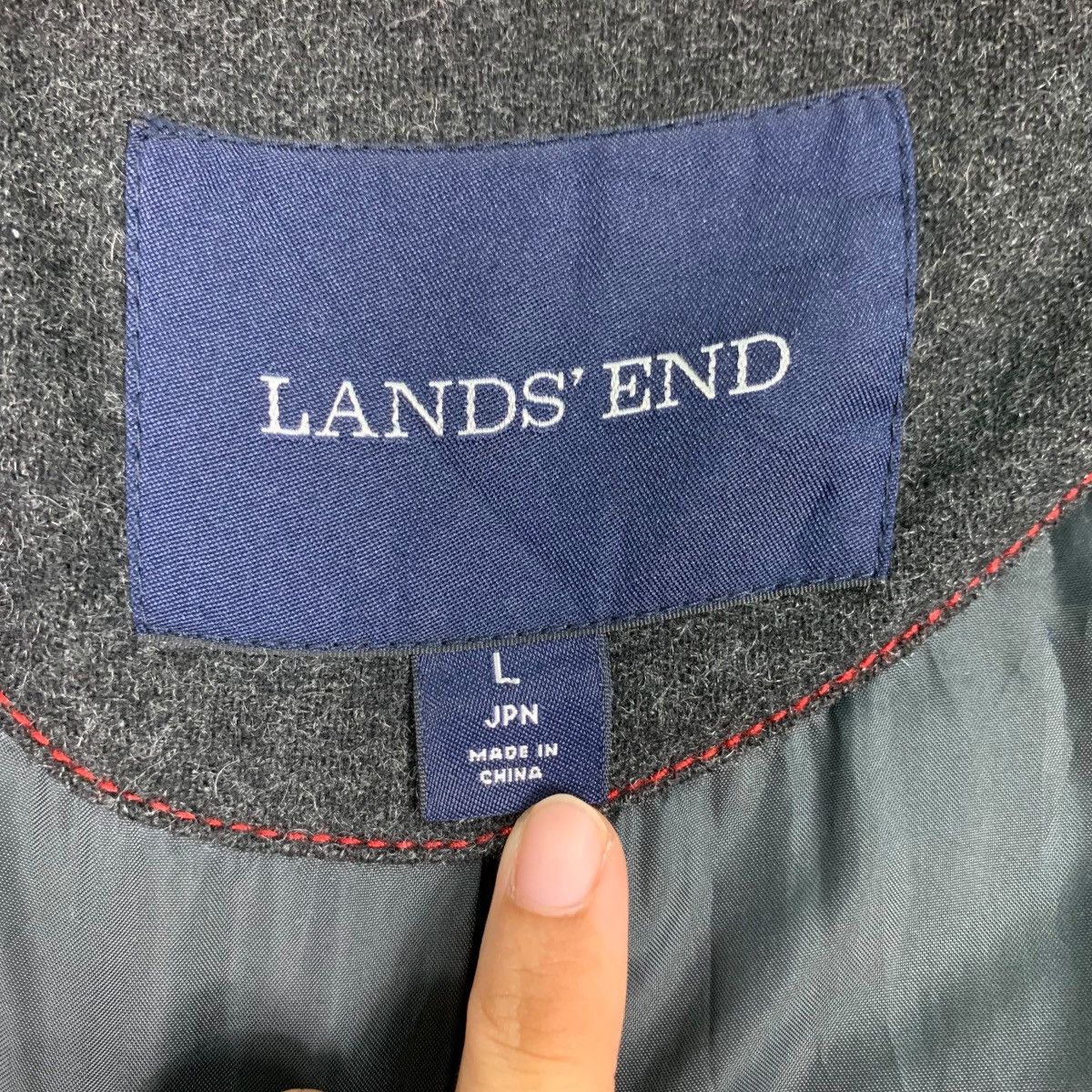 Lands' End LANDS’ END Primaloft Wool Rayon Black Coat #1132-C52 Size L / US 10 / IT 46 - 15 Thumbnail