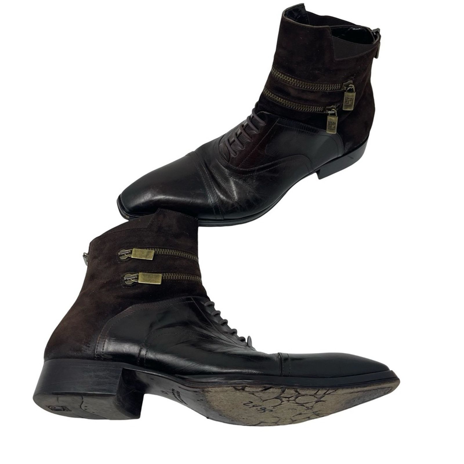 Jo Ghost Jo Ghost 3134 Brown 100% Leather Suede Back zip Boots Size US 8 / EU 41 - 2 Thumbnail