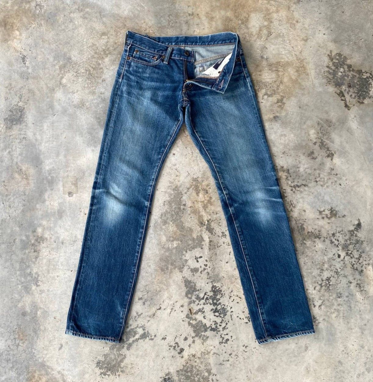 Kapital VINTAGE KAPITAL BY KIRO HIRATA FADED BLUE LOWRISE SLIMFIT Size US 27 - 9 Thumbnail