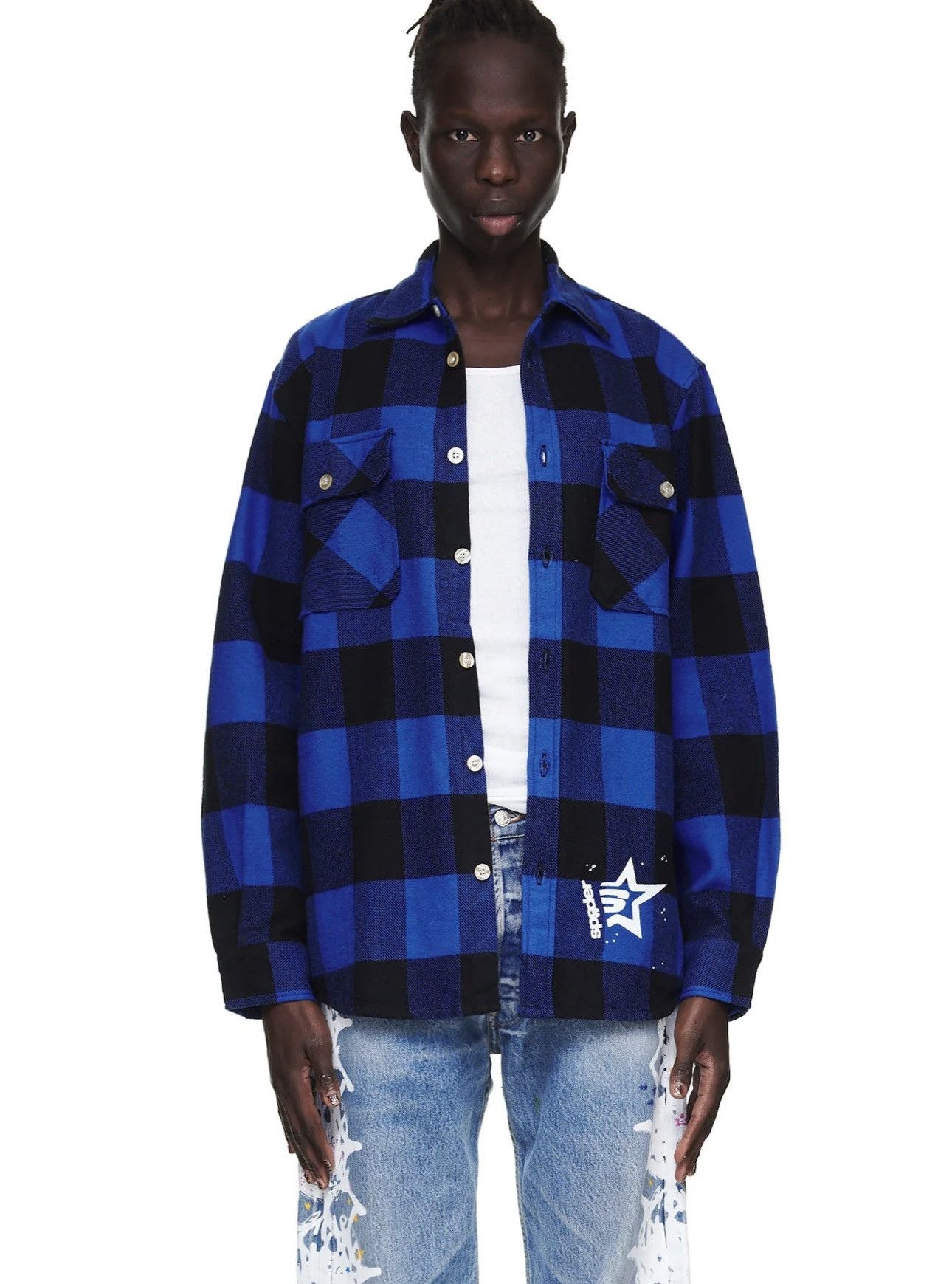 Sp5der SP5DER Blue 5 Flannel Shirt Size US M / EU 48-50 / 2 - 4 Thumbnail