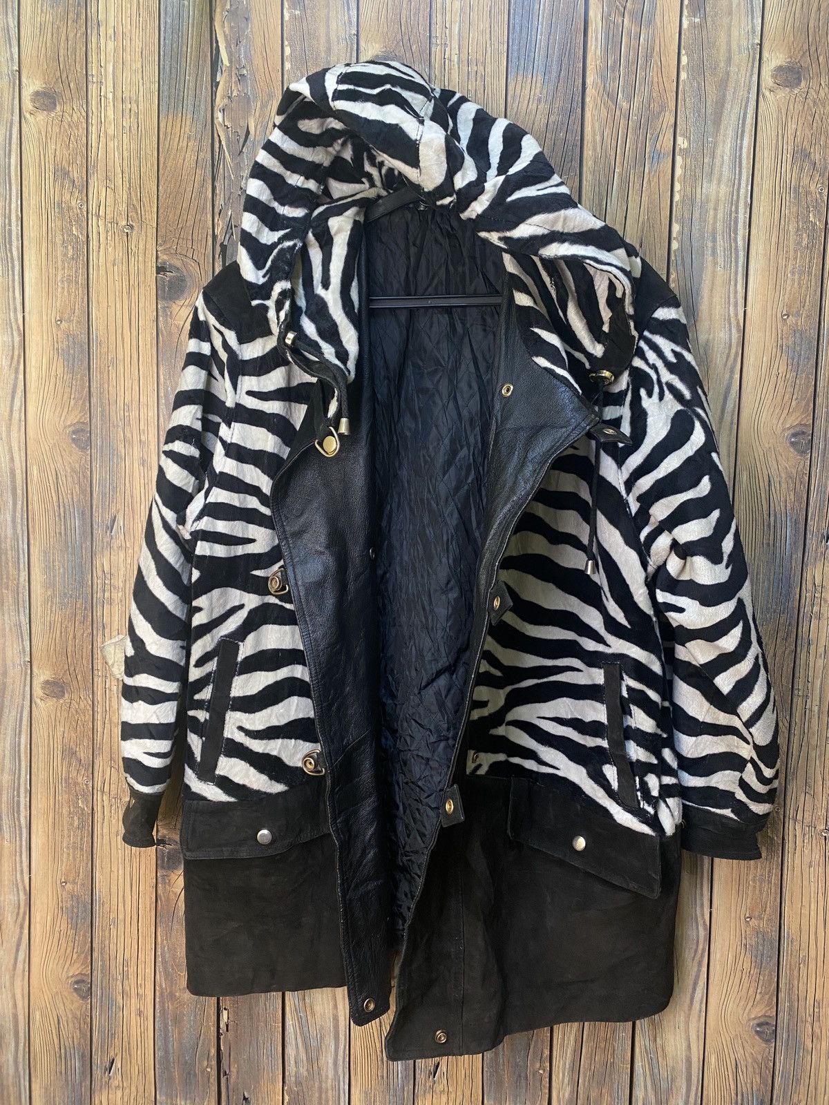 Genuine Leather Zebra stripe half leather jacket Size US L / EU 52-54 / 3 - 6 Thumbnail
