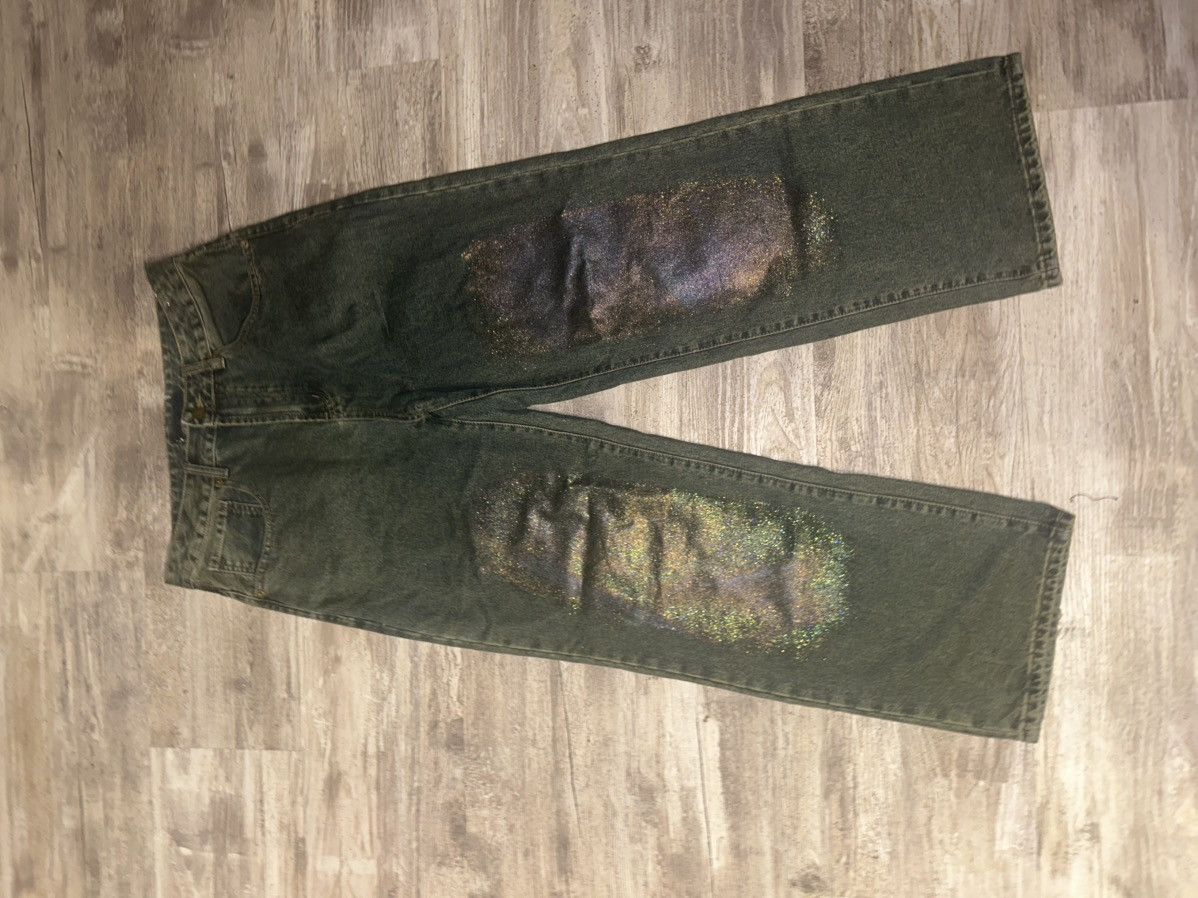 Japanese Brand Slumxweirdo hologram paint Denim Size US 31 - 6 Thumbnail