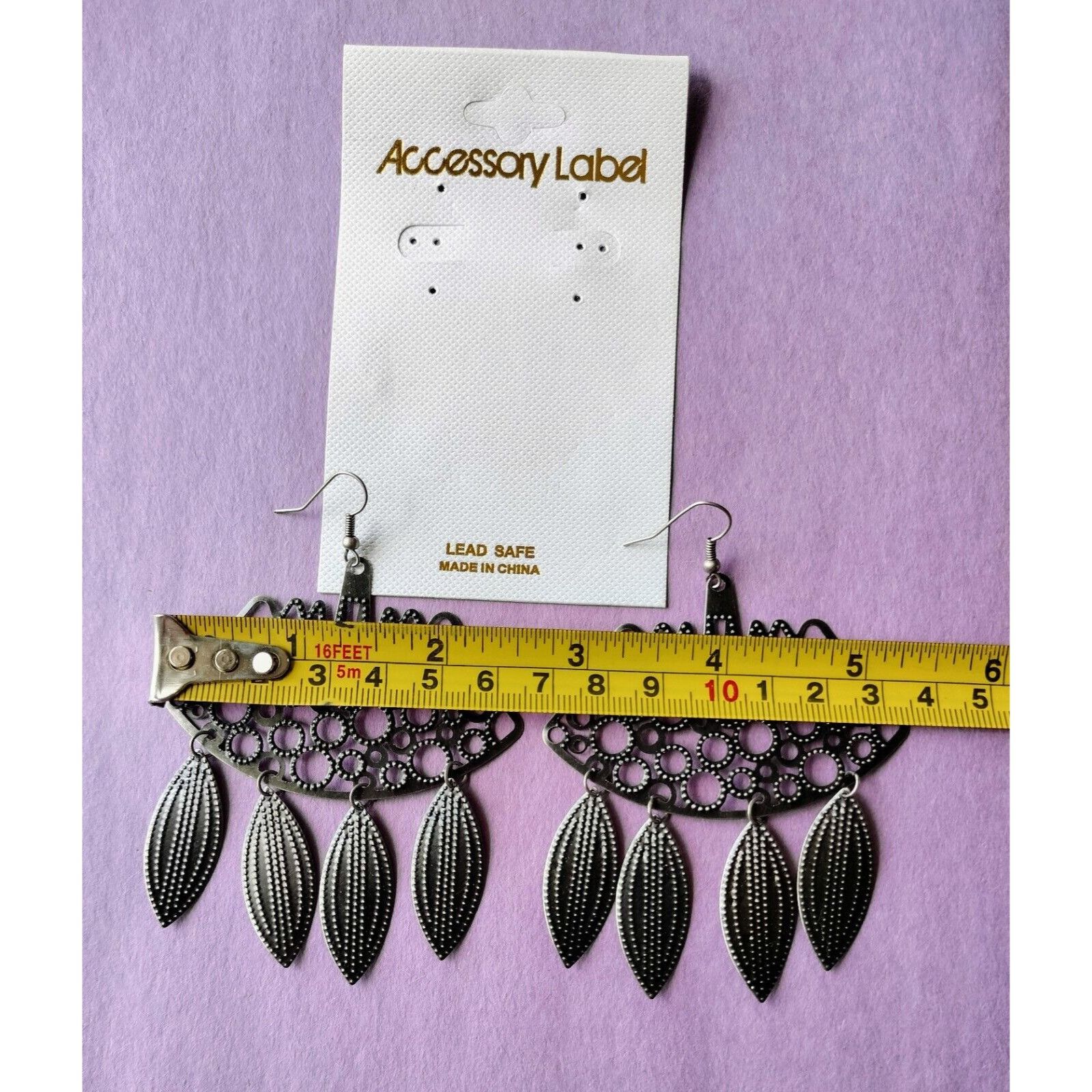 Other Chandelier Earrings Fashion Jewelry Drop Dangle Hammered Met Size ONE SIZE - 3 Thumbnail