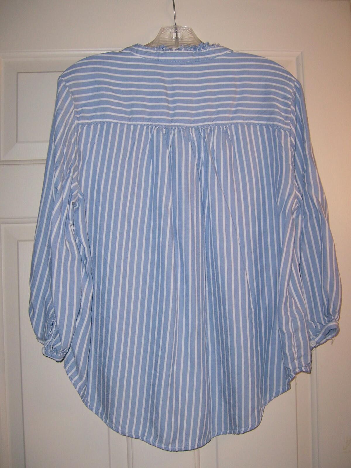 Other BeachLunchLounge Striped 2/4 Sleeve Blouse Raw Hem Collar-L Size L / US 10 / IT 46 - 3 Thumbnail
