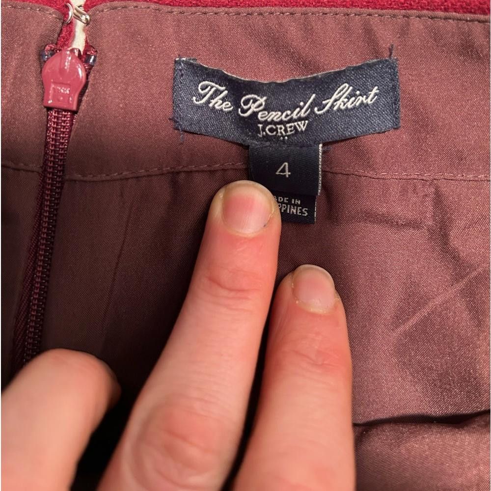 J.Crew J. Crew l The Pencil Skirt Wool Maroon Skirt Size 4 Size 27" / US 4 / IT 40 - 7 Thumbnail