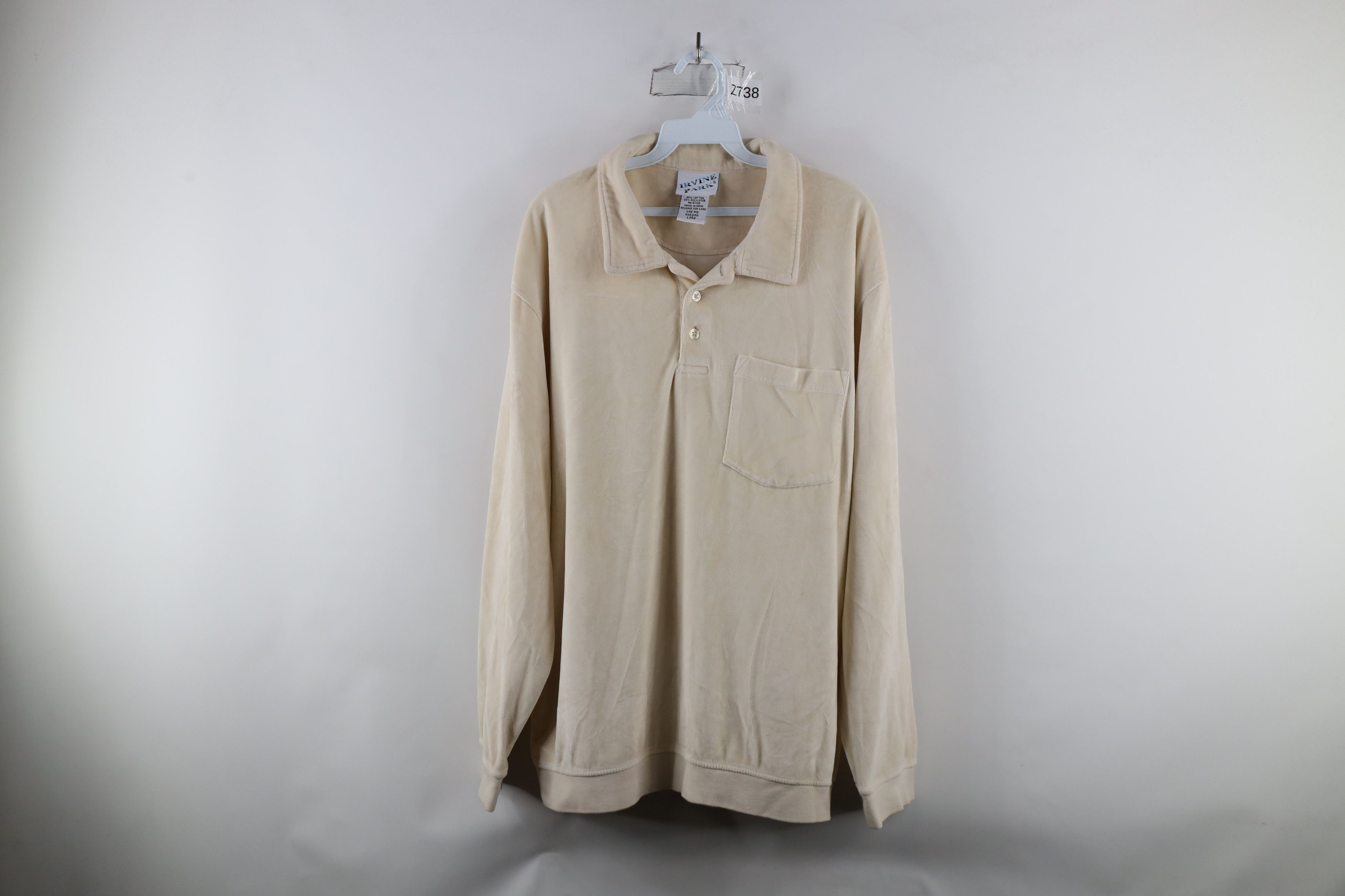 Vintage Vintage 90s Streetwear Collared Pullover Sweater Beige Size US L / EU 52-54 / 3 - 1 Thumbnail