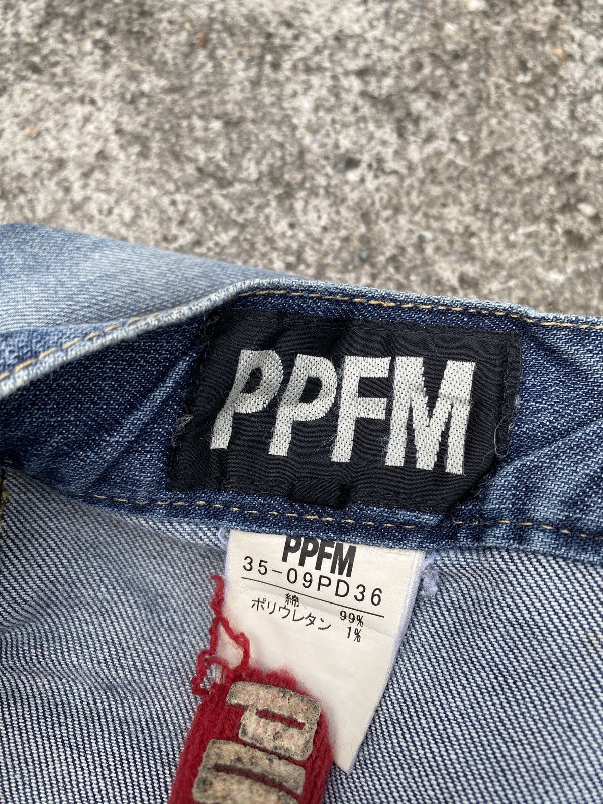 Japanese Brand × PPFM Vintage PPFM Japan Distressed Faded Curve Leg Denim Size US 33 - 14 Thumbnail