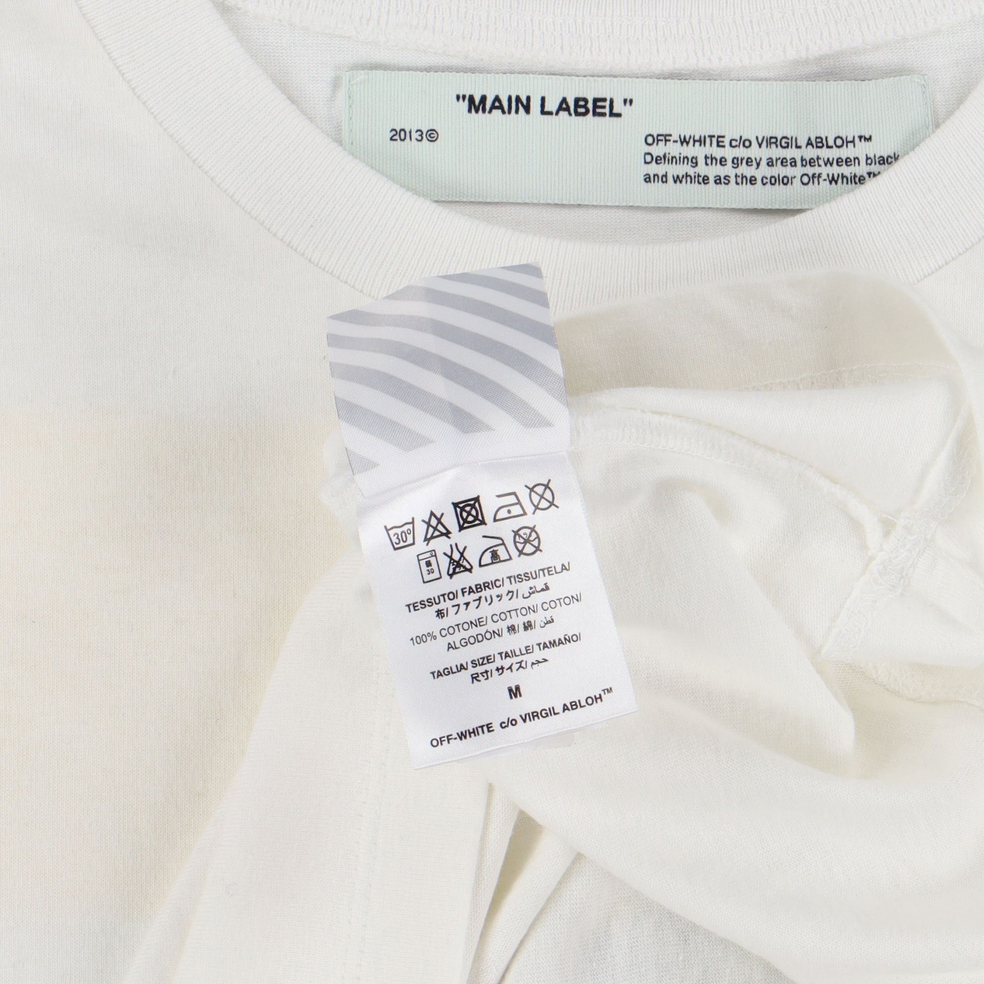 Off-White White and Yellow Acrylic Arrows Logo T-Shirt Size M / US 6-8 / IT 42-44 - 8 Thumbnail