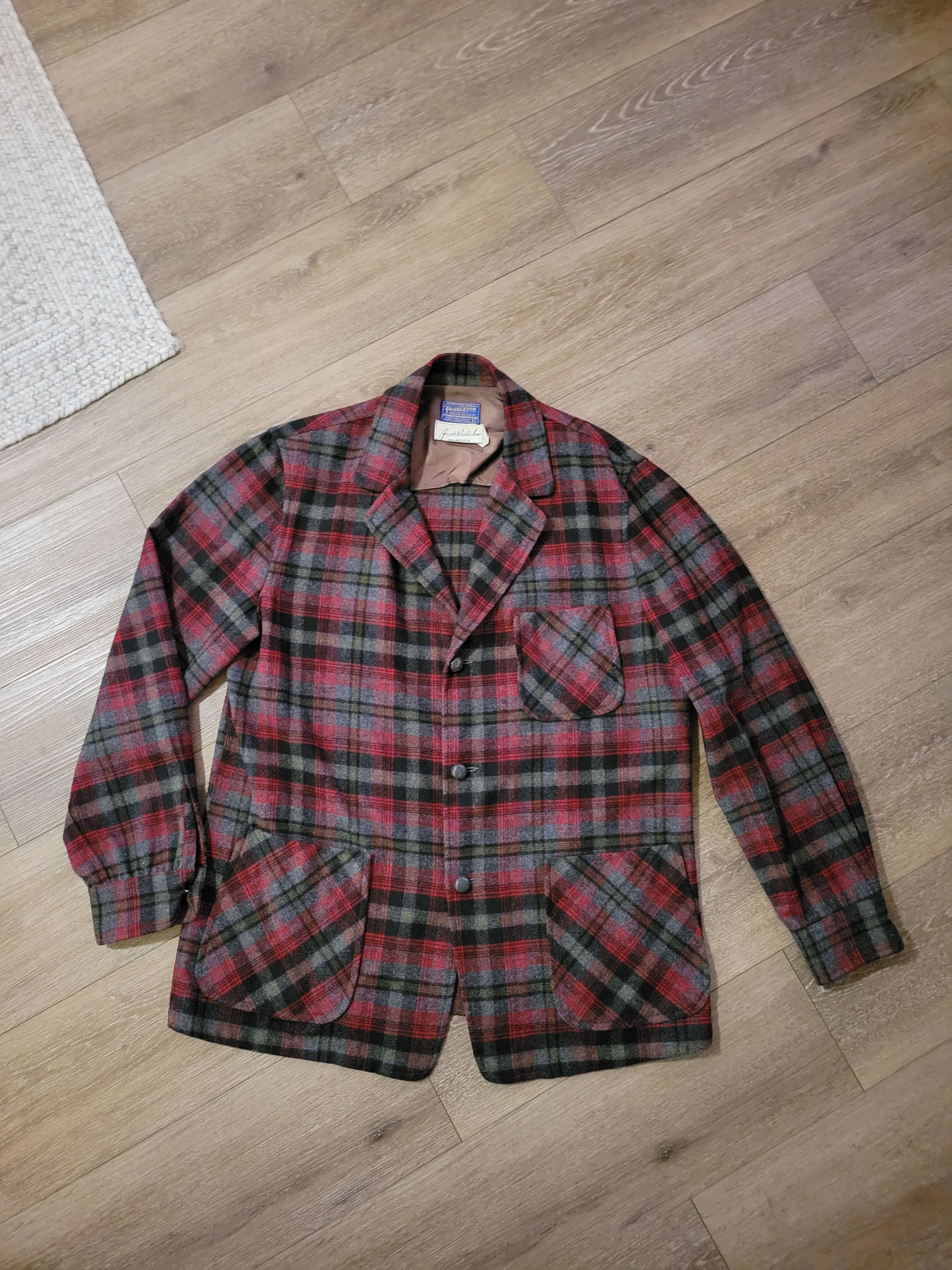 Pendleton PENDLETON Vintage Wool Red Plaid Cruiser Jacket Blazer Size US L / EU 52-54 / 3 - 1 Thumbnail
