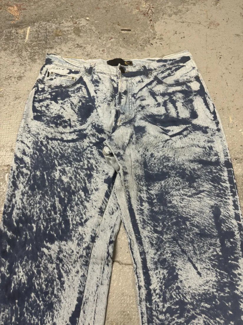 Just Cavalli × Vintage 2000s Cavalli Blue Blurred Denim Jeans Size US 32 / EU 48 - 11 Thumbnail