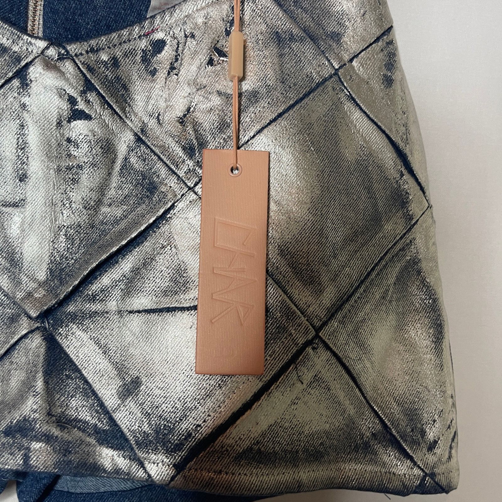 Other Char Workroom Woven Wax Denim Mini Skort Signature Silver Size 26" / US 2 / IT 38 - 5 Thumbnail