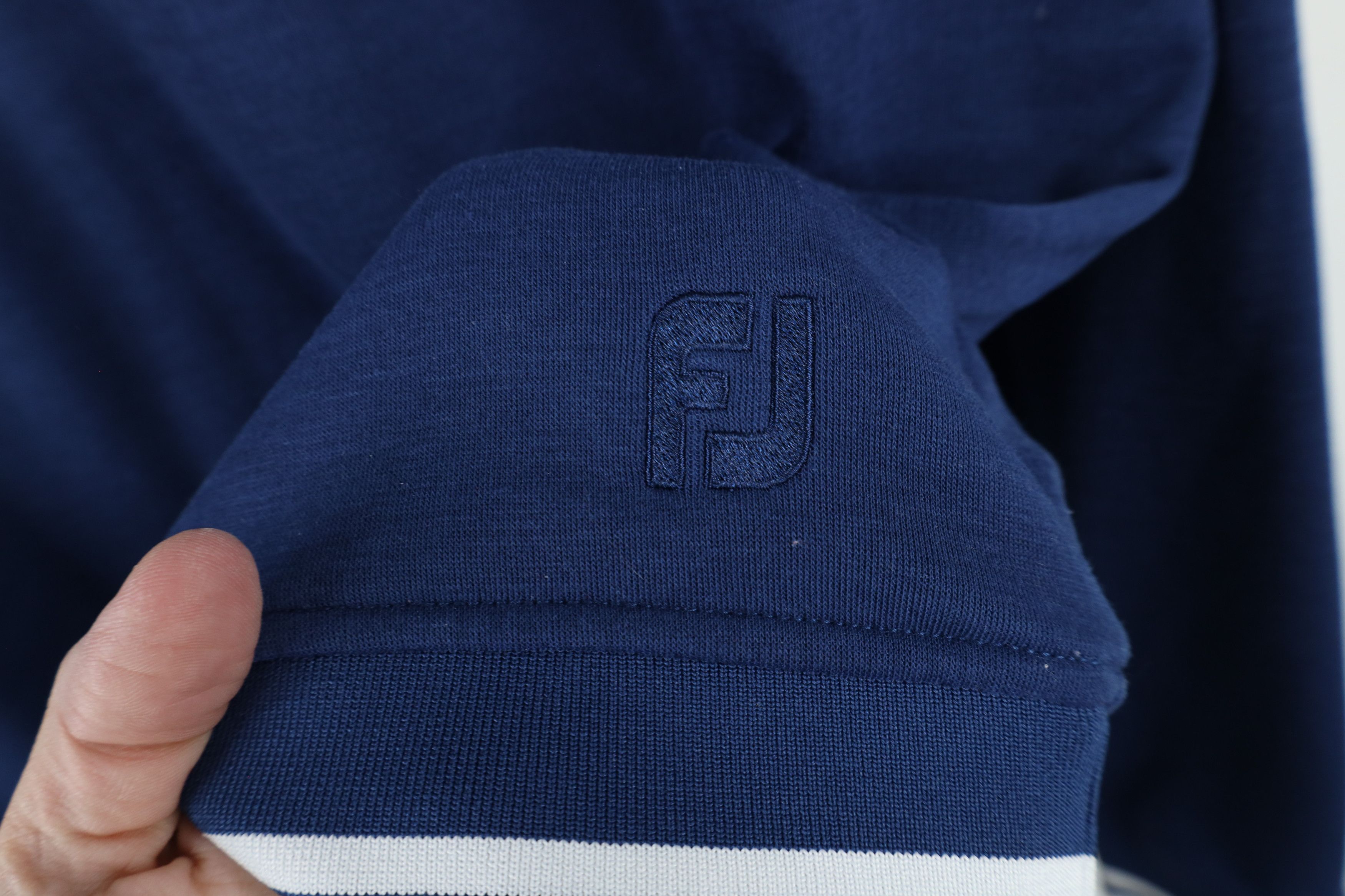 Footjoy × Vintage FootJoy Golf Soft Touch Henley Hoodie Sweatshirt Blue Size US L / EU 52-54 / 3 - 4 Thumbnail