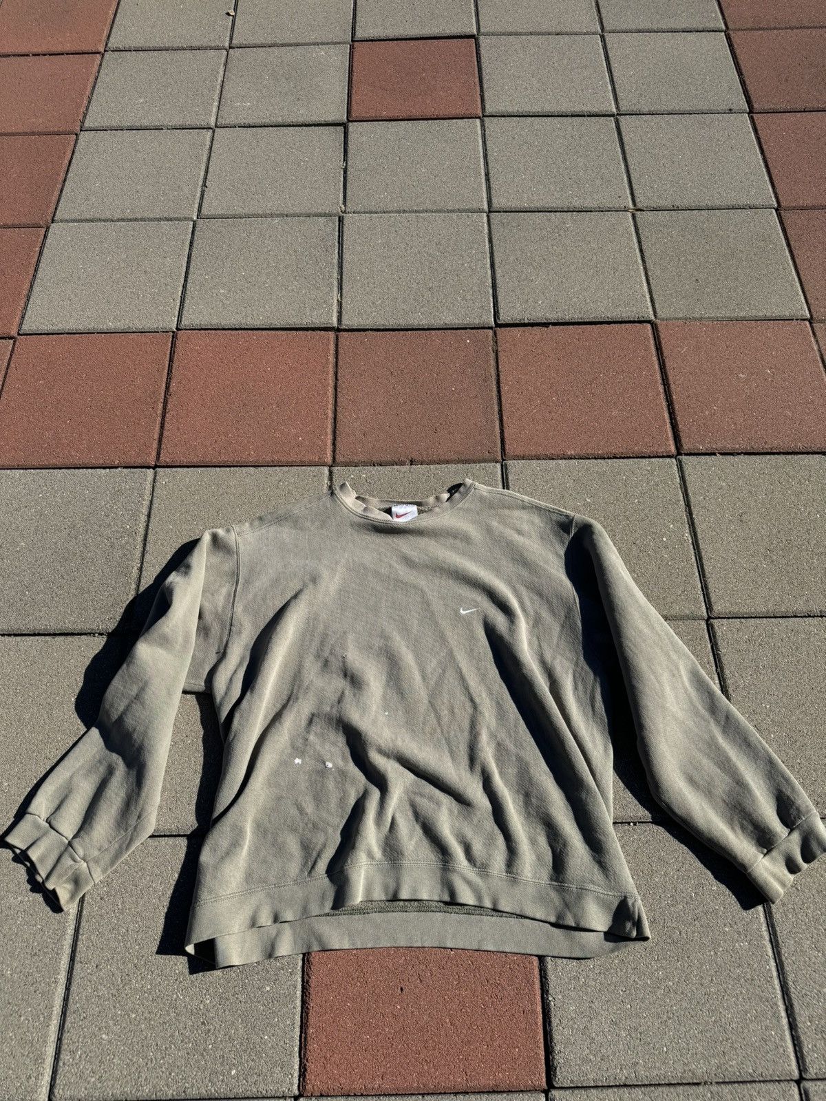 Nike × Vintage Vintage 90s Nike Swoosh Crewneck Earth Tone Size US XL / EU 56 / 4 - 5 Thumbnail