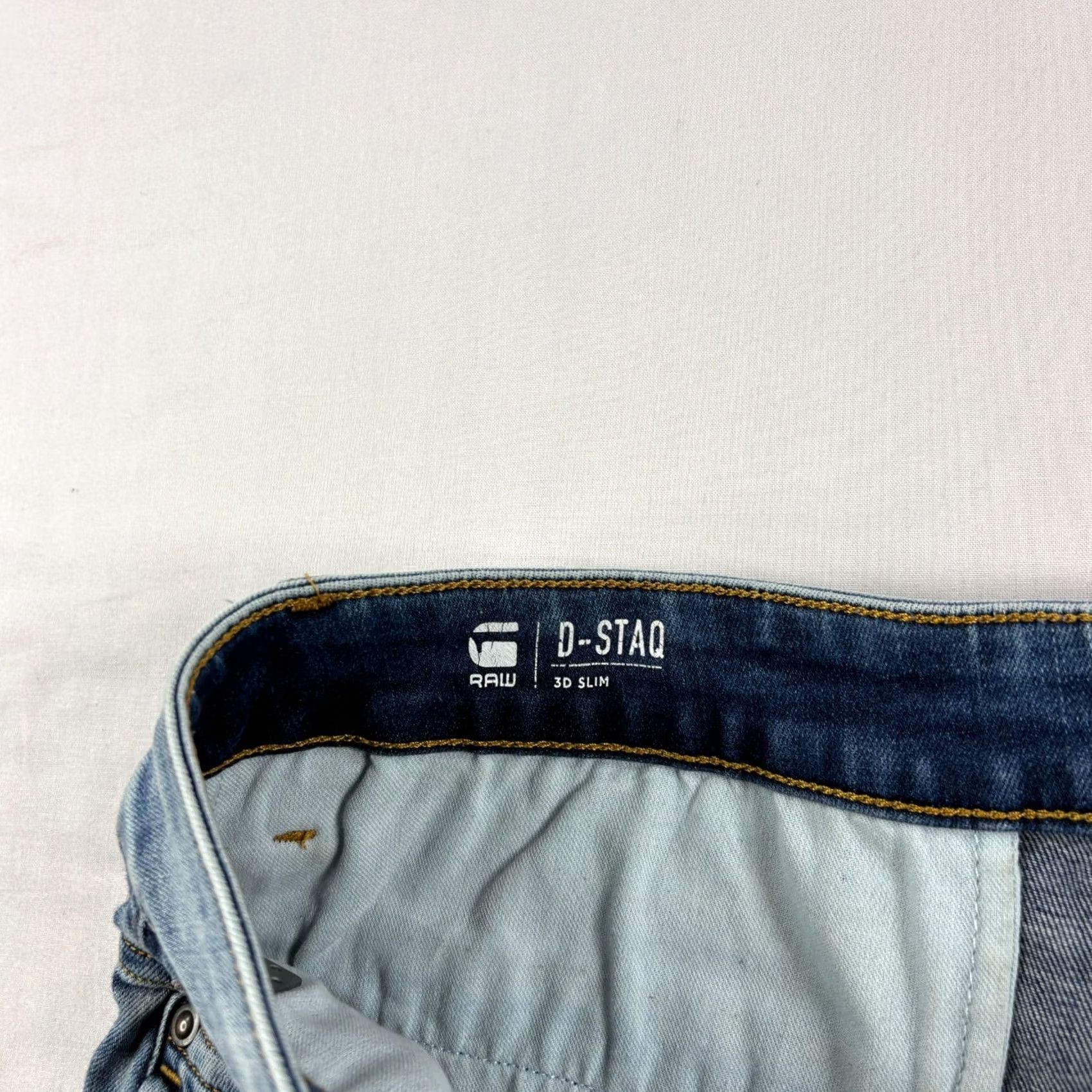 Vintage G Star Raw Jeans Slim Tapered 32x34 Blue D Staq 3D Stretch Mens Regular Denim Cotton Zip Pattern Solid Inseam 32in with Logo Size US 32 / EU 48 - 4 Thumbnail