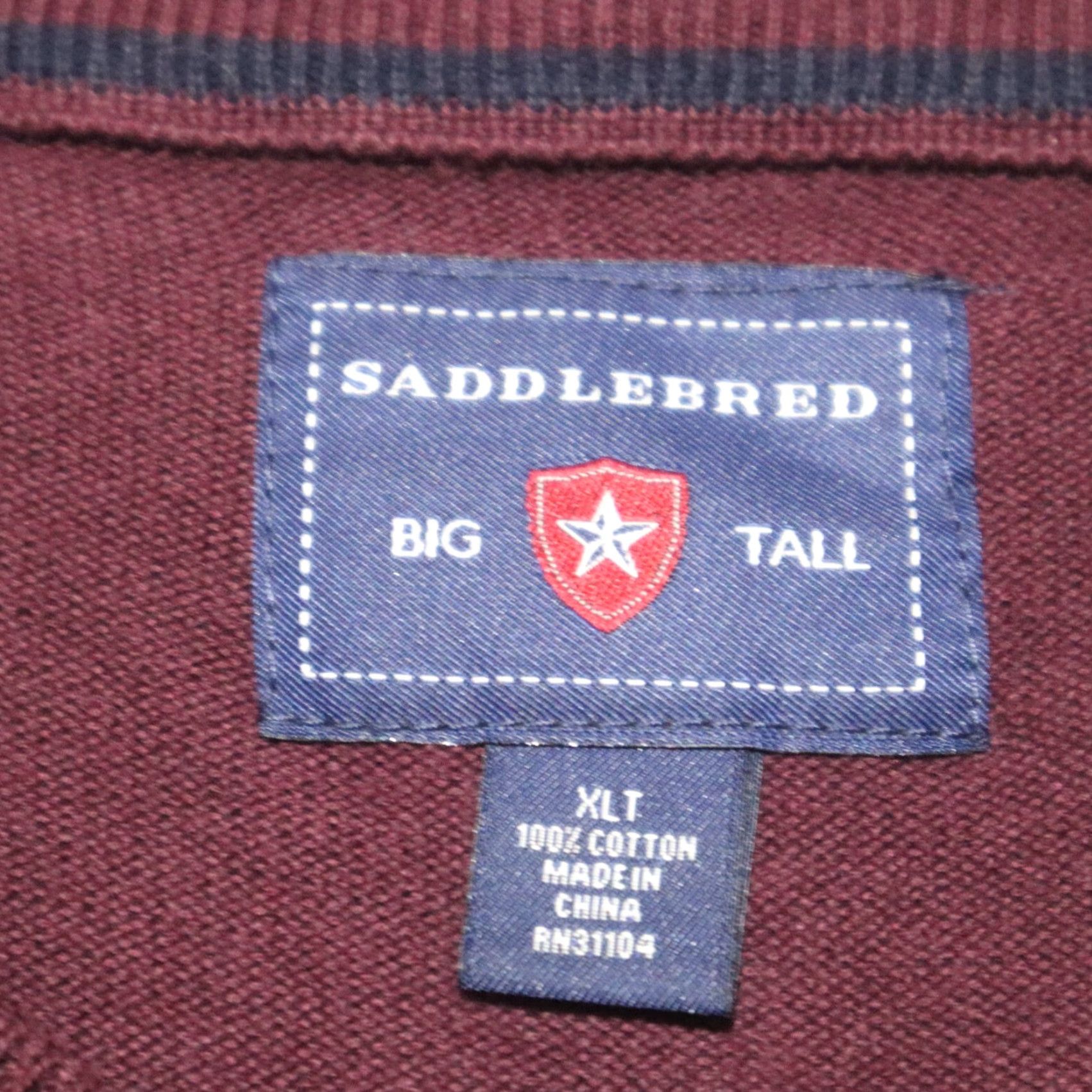 Vintage Saddlebred Purple Blue Sleeveless V-Neck Cotton Pullover Vest Sweater Size XLT Size US XL / EU 56 / 4 - 3 Thumbnail