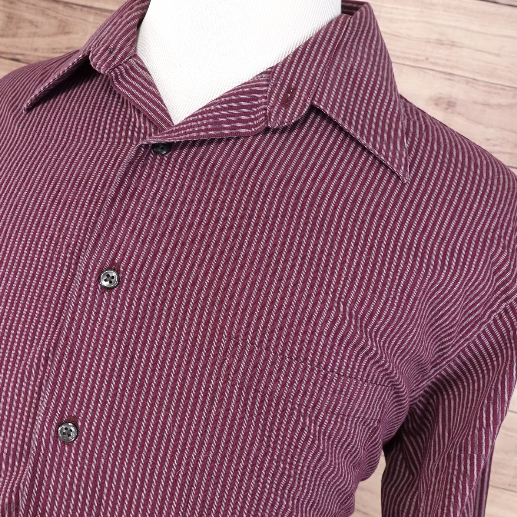 Van Heusen VAN HEUSEN Men's Dress Shirt Long Sleeve Cotton Striped 18 Multicolor Business Casual Formal Wedding 2XL Size 48R - 2 Thumbnail