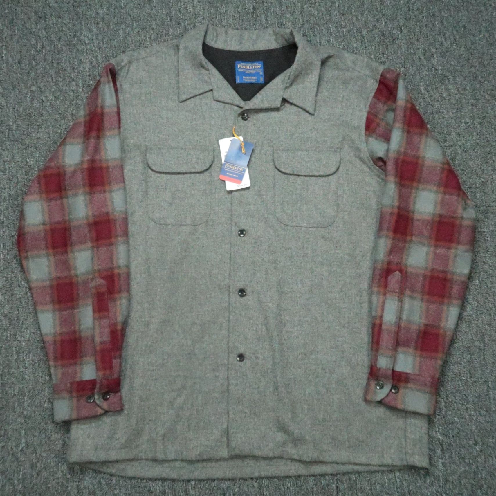Pendleton VINTAGE Pendleton Shirt Mens Large Gray Board Wool Flannel Long Sleeve NWT Size US L / EU 52-54 / 3 - 2 Thumbnail