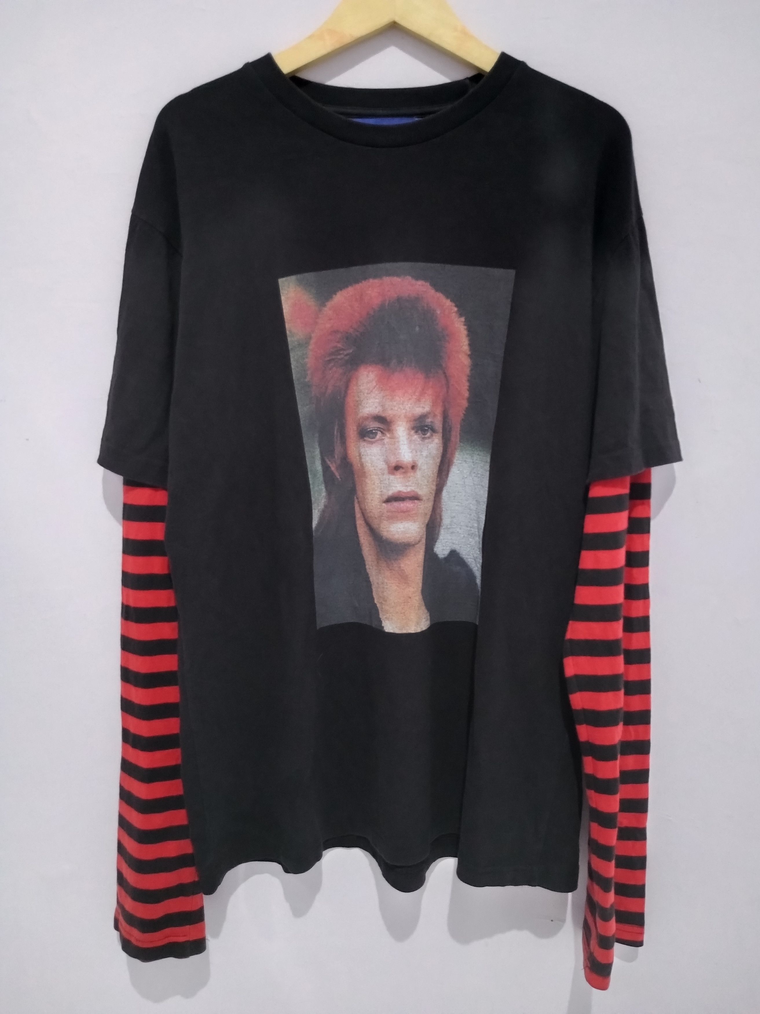 image of Band Tees x Vintage David Bowie Long Sleeve Tshirt in Black, Men's (Size XL)