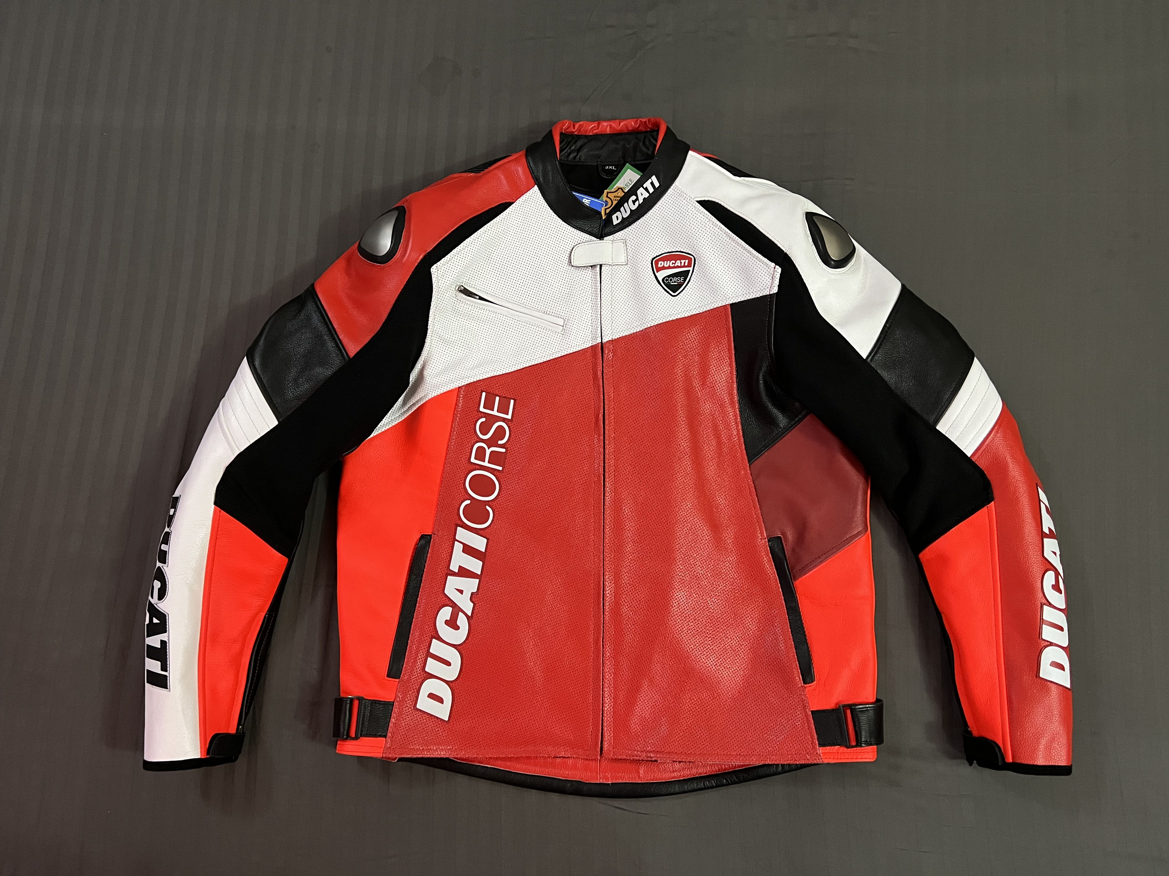 Ducati Corse Motorcycle Racing Leather Jacket MotoGP Style