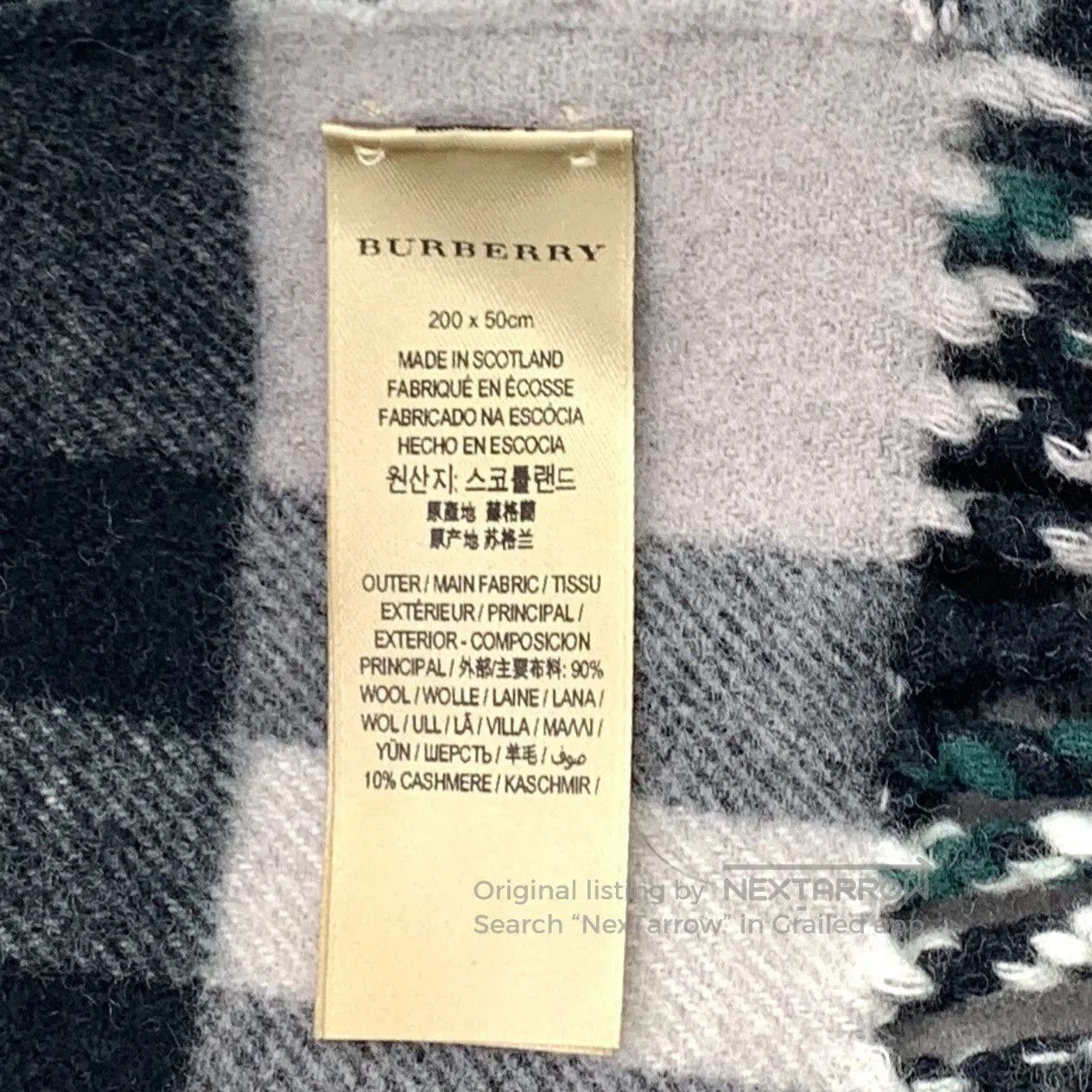 Burberry Burberry Green Plaid Wool Fringe Scarf. Size ONE SIZE - 9 Thumbnail