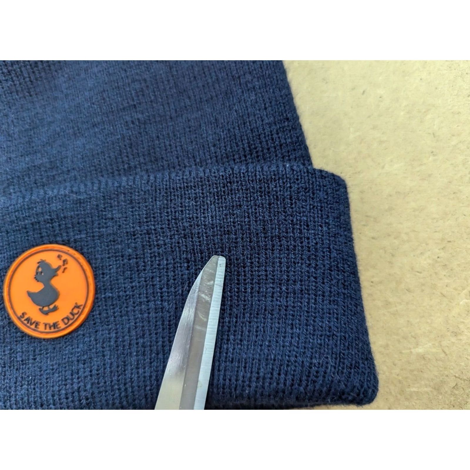 Save The Duck Save the Duck Beanie Hat One Size Cuffed Stretch Blue Knit Unisex Adults Mens Womens Boys Girls Fashion Cap Size ONE SIZE - 2 Thumbnail