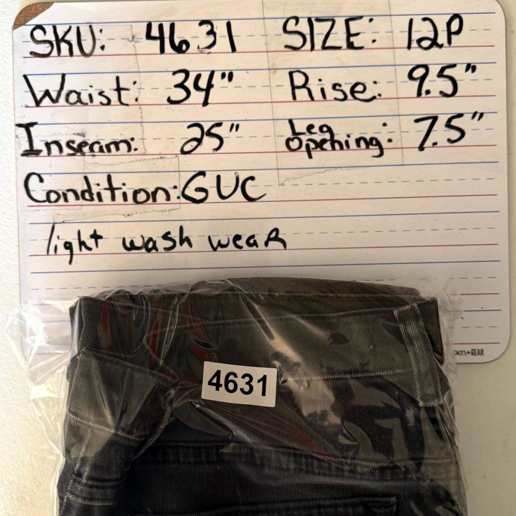 Lee Lee Relaxed Fit Mom Jeans Black Straight Leg Stretch Denim 12P Petite 34W 25Inseam 5-Pocket Zipper Button Womens Jeans Size 34" / US 12 / IT 48 - 7 Thumbnail