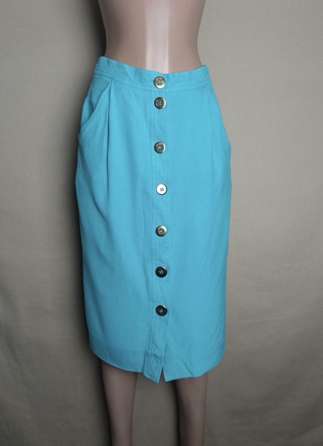Celine × Vintage CELINE Paris Vintage 1980’s Wool Skirt Classic Blue Size 28" / US 6 / IT 42 - 1 Thumbnail