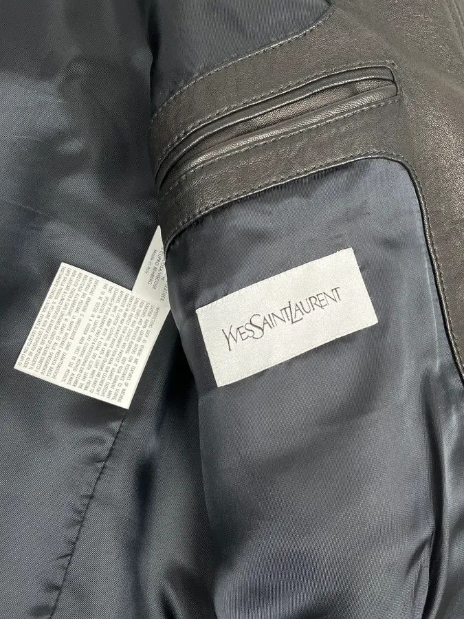Yves Saint Laurent 2000s Yves Saint Laurent Black Leather Premium Jacket Size US M / EU 48-50 / 2 - 12 Thumbnail