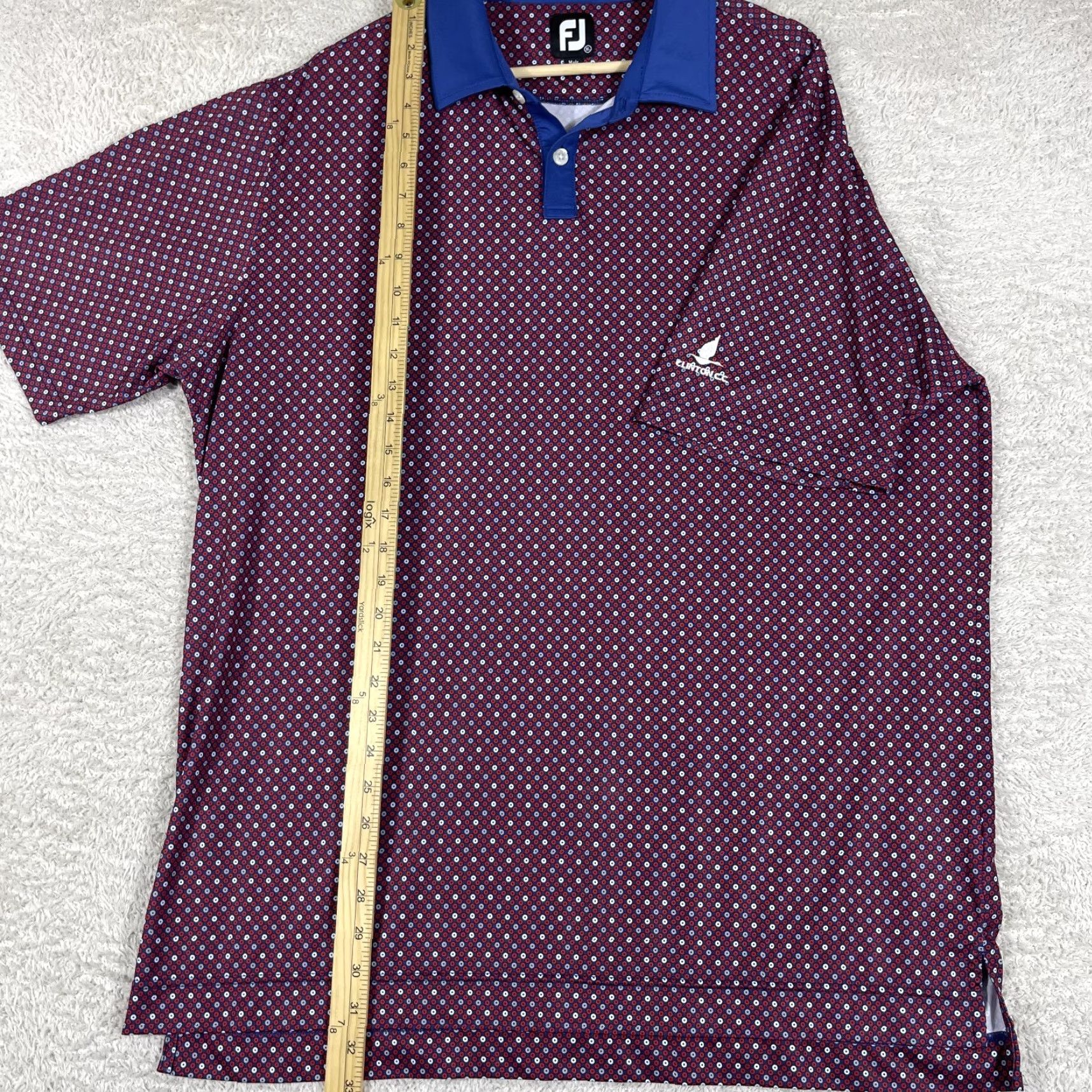 Footjoy FootJoy Polo Shirt Mens XL Circle Print FootJoy Lisle Floral Performance Clinton CC Polo Short Sleeve Multicolor Jungle Leaf Print Lisle Golf Men XL Size US XL / EU 56 / 4 - 5 Thumbnail