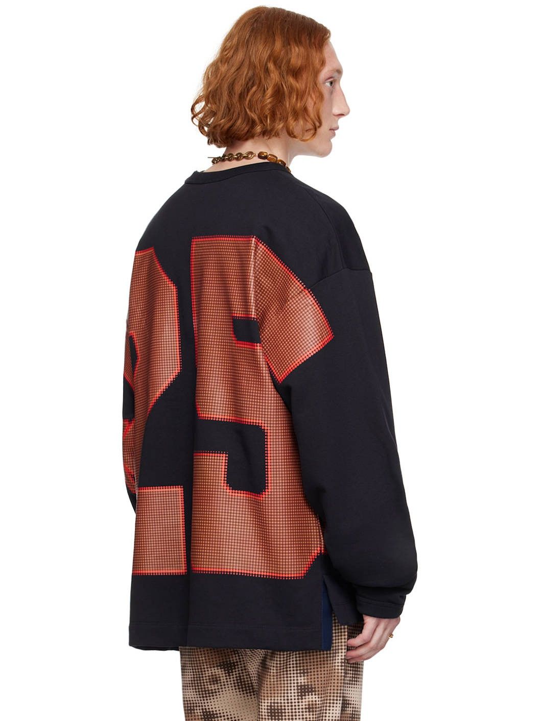 Dries Van Noten o1h1sh11224 Oversized Graphic Sweater in Navy Size US S / EU 44-46 / 1 - 4 Thumbnail