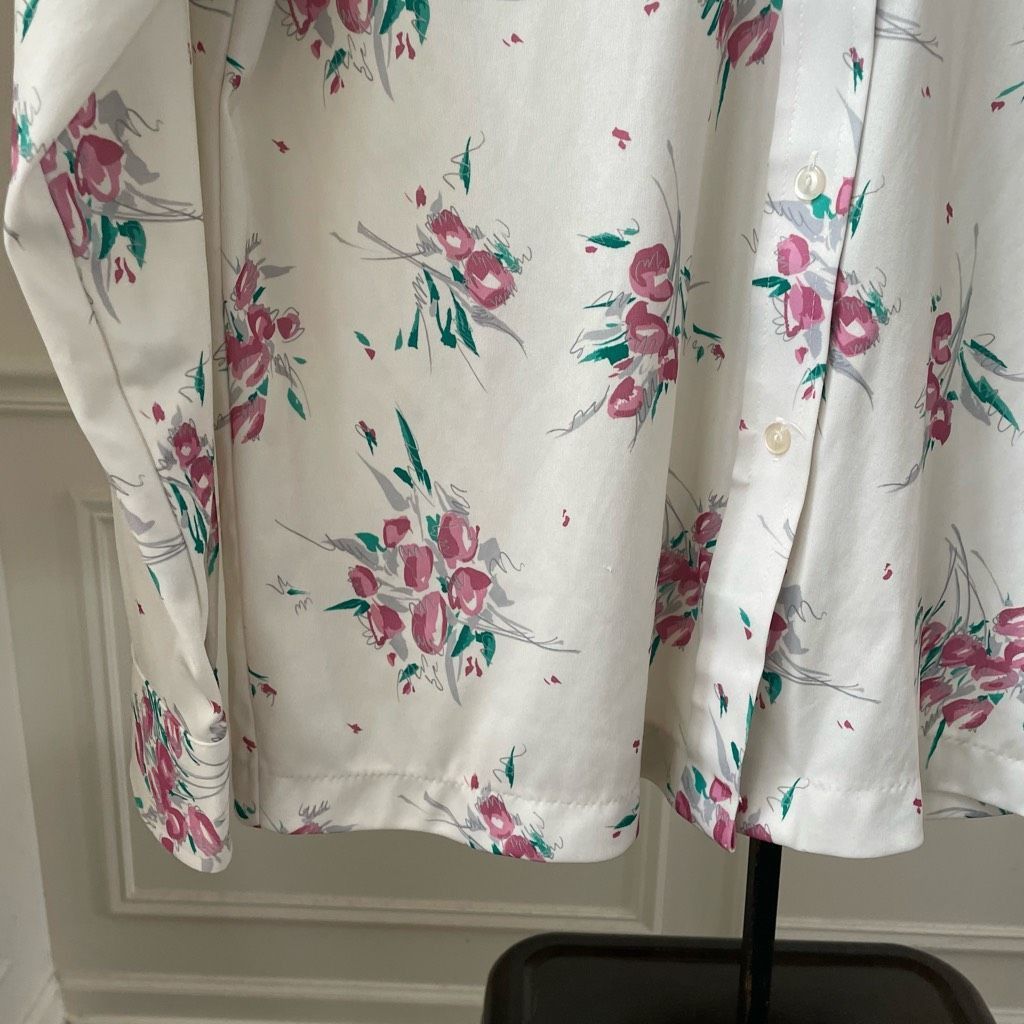 Vintage Vintage 70s Sears Perma Prest Polyester Floral Print Button Size L / US 10 / IT 46 - 3 Thumbnail
