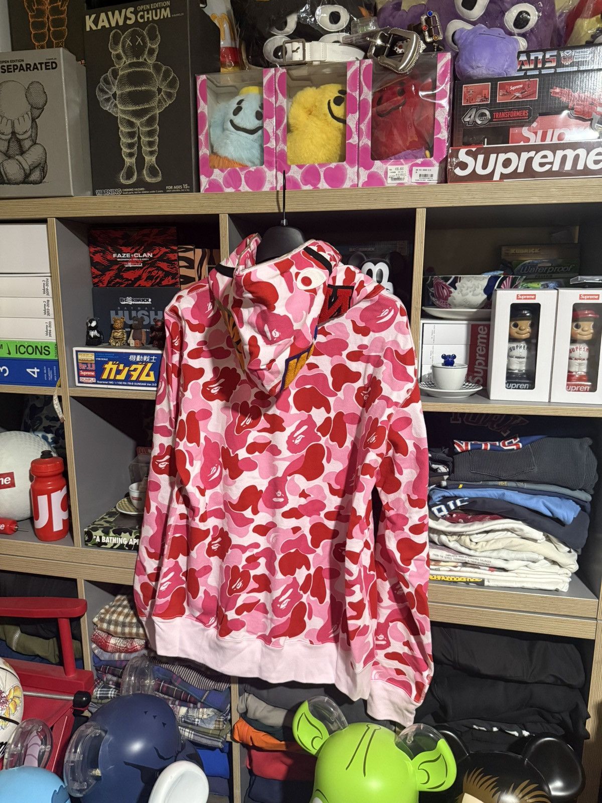 Bape Bape Pink Shark Quarterzip Hoodie Size US L / EU 52-54 / 3 - 3 Thumbnail