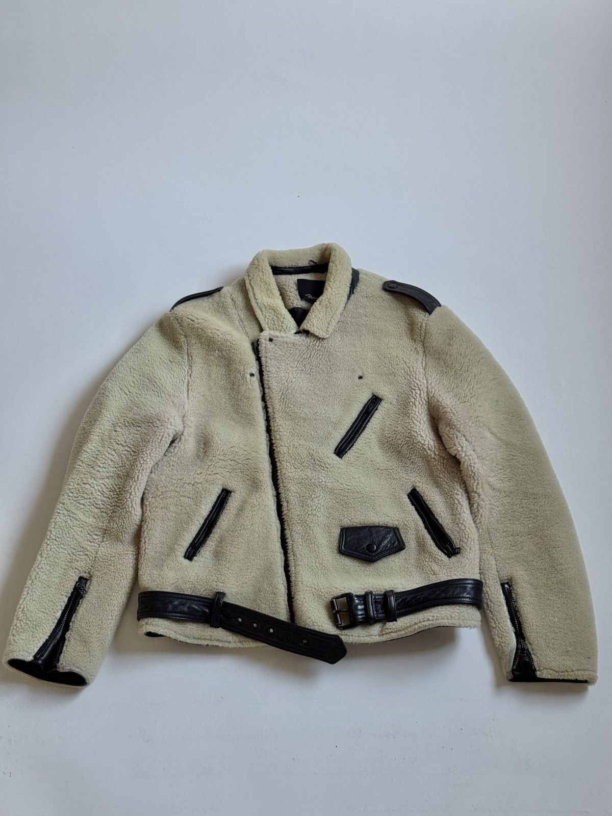3.1 Phillip Lim Lamb Shearling Blouson / Bomber / Biker Jacket Size US L / EU 52-54 / 3 - 1 Thumbnail