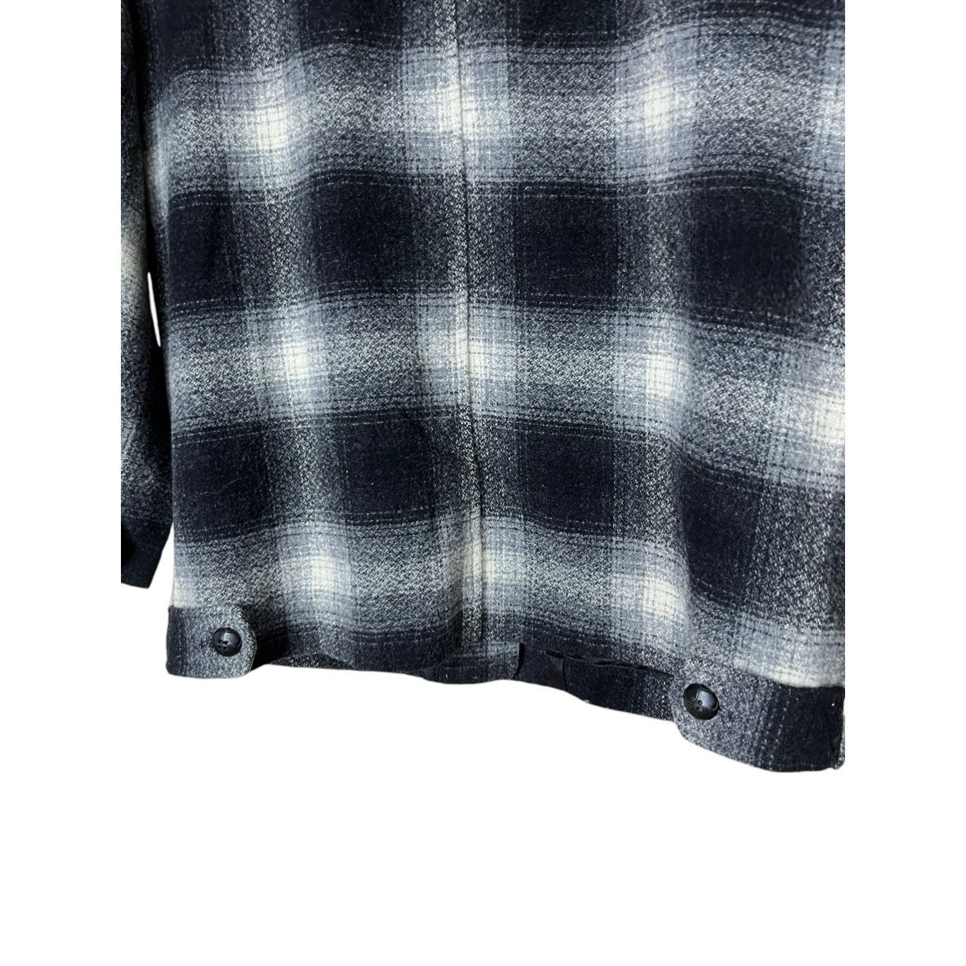 Other Vintage Harris/Wallace Petites Black Plaid Wool Blend Shacke Size XS / US 0-2 / IT 36-38 - 10 Thumbnail