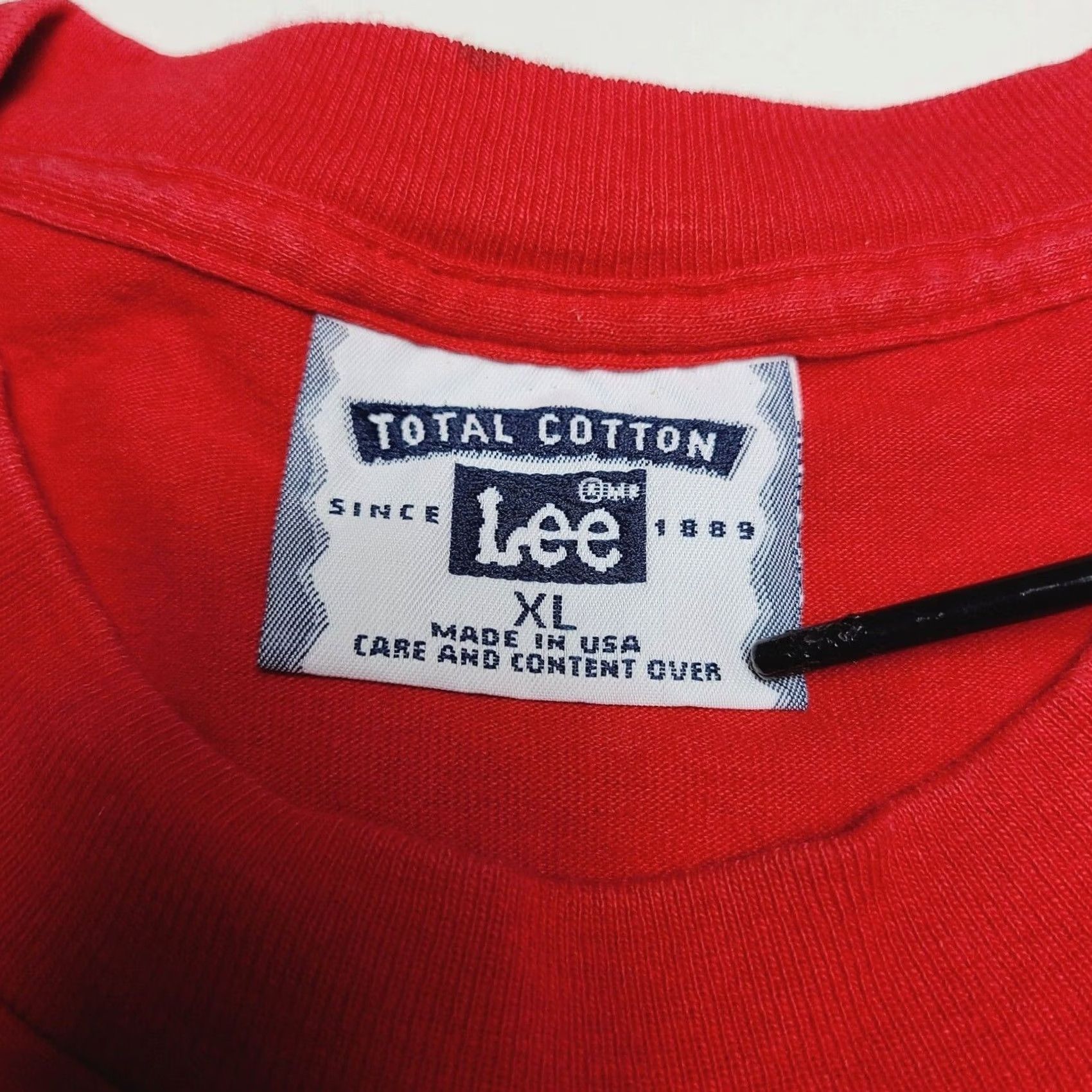 Lee VINTAGE Lee Stop Harassment 90s Double-Sided Shirt Men XL Red Crew Neck Short Sleeve T-Shirt Regular Mens Size US XL / EU 56 / 4 - 3 Thumbnail