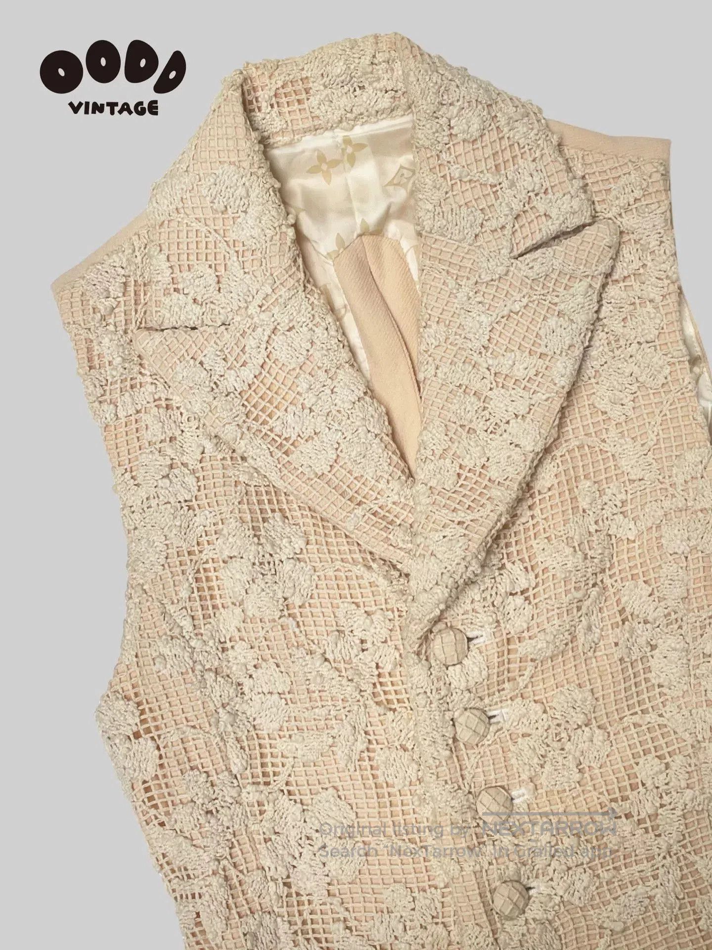 Japanese Brand Luna Mattino Floral Embroidered Vest. Size US M / EU 48-50 / 2 - 4 Thumbnail