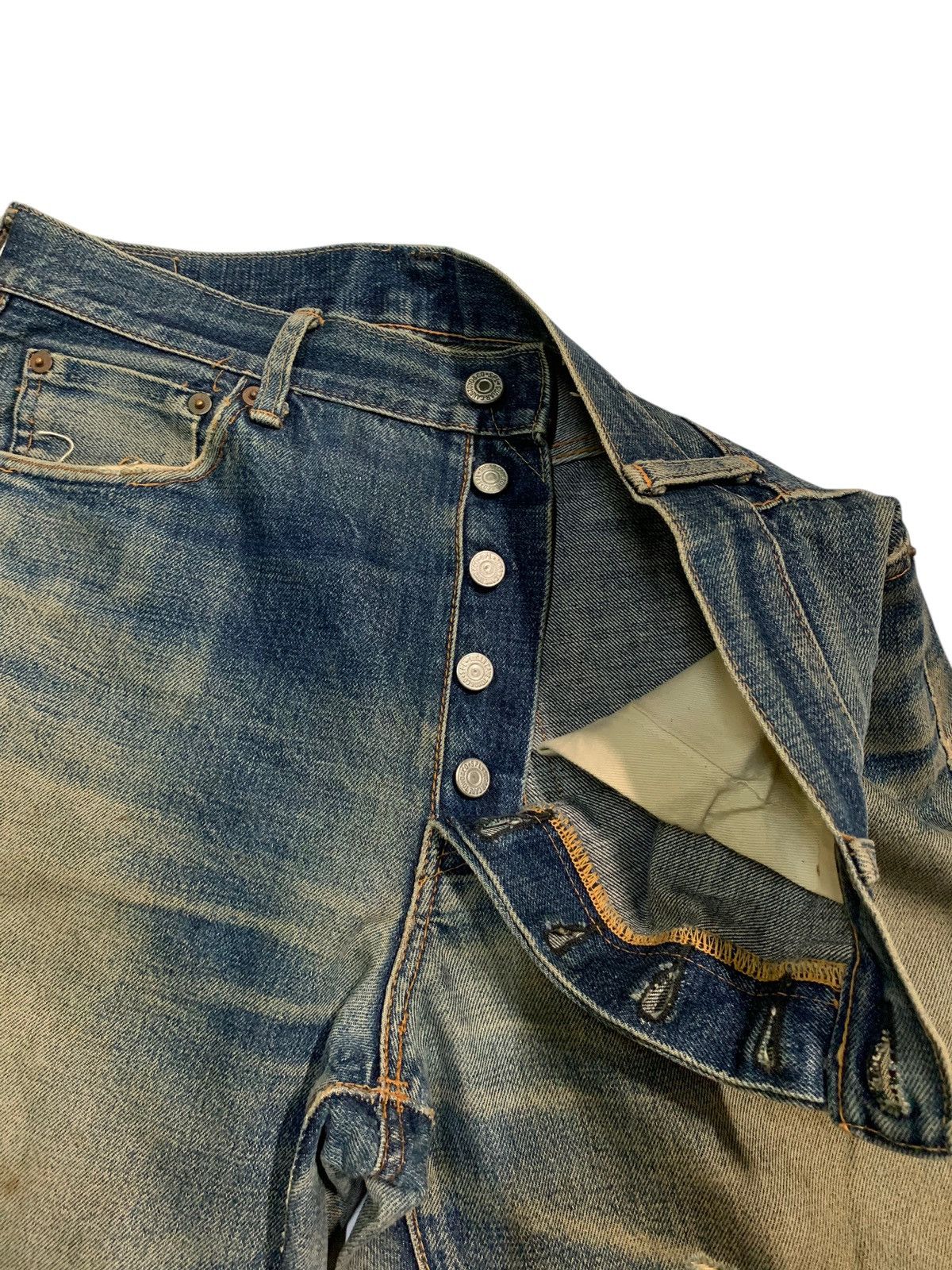 Sugar Cane VINTAGE SUGAR CANE SELVEDGE FADED & RUSTY DISTRESSED DENIM Size US 30 / EU 46 - 12 Thumbnail