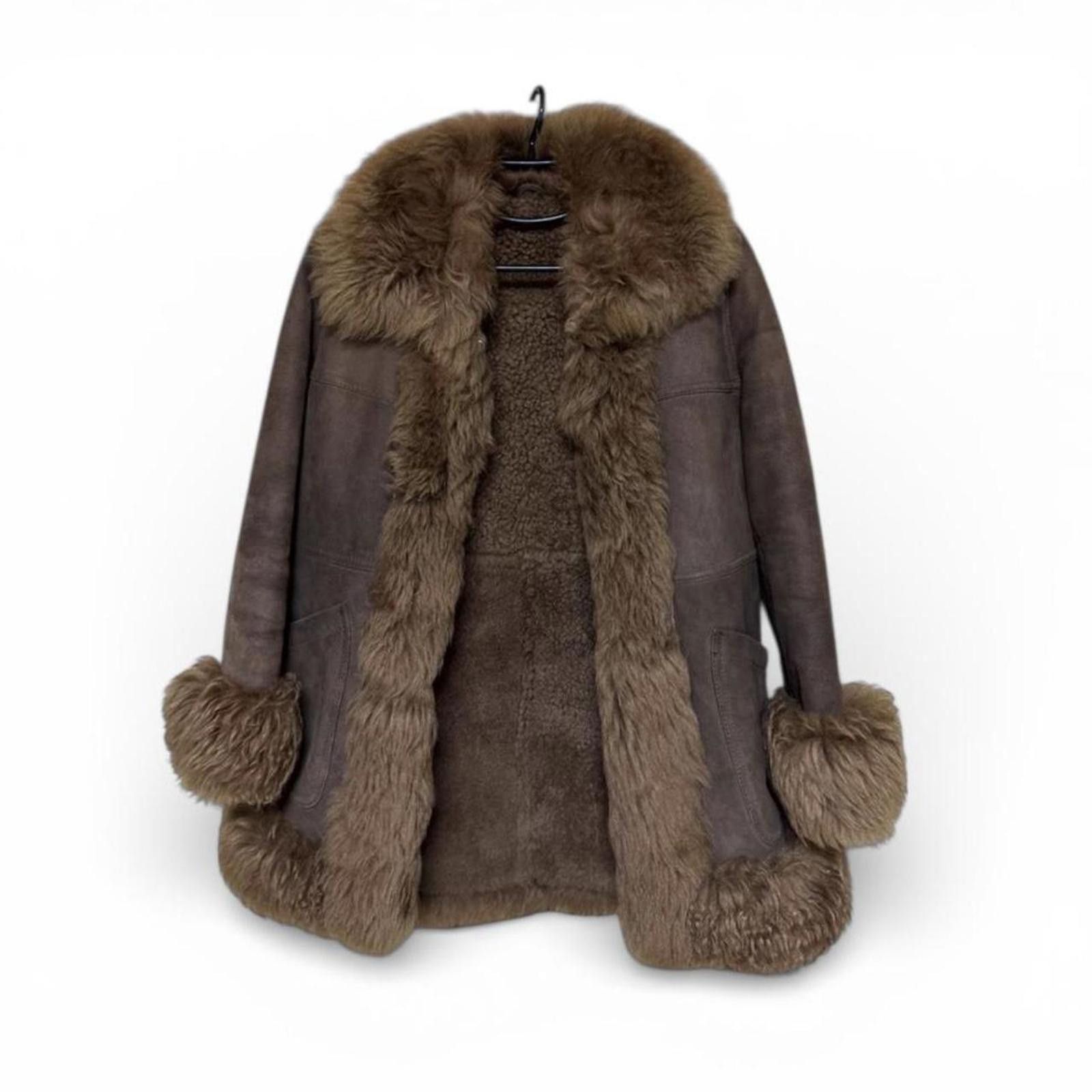 Other Faux leather fur whimsy grunge vintage brown penny lane coat Size S / US 4 / IT 40 - 2 Thumbnail